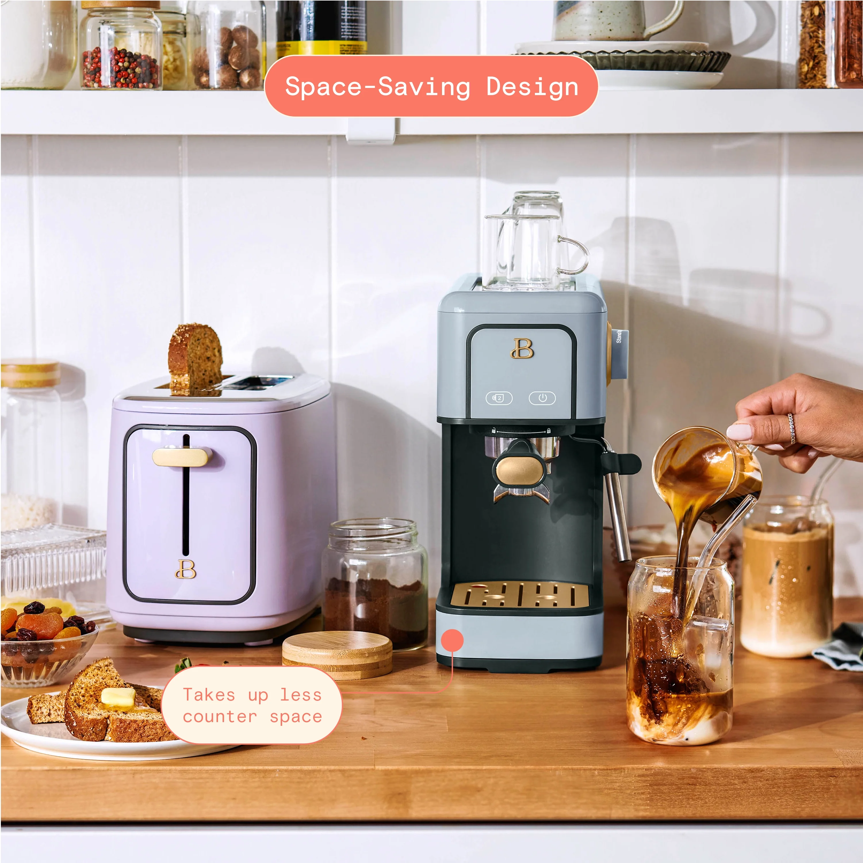 Beautiful Slim Espresso Machine with 20-Bar Pressure, Black Sesame by Drew Barrymore - Image 93