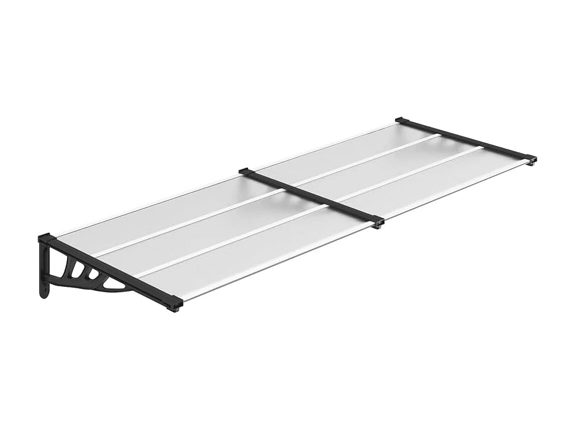 Auvent de porte Noir et transparent 239x90 cm Polycarbonate WVGQ2247