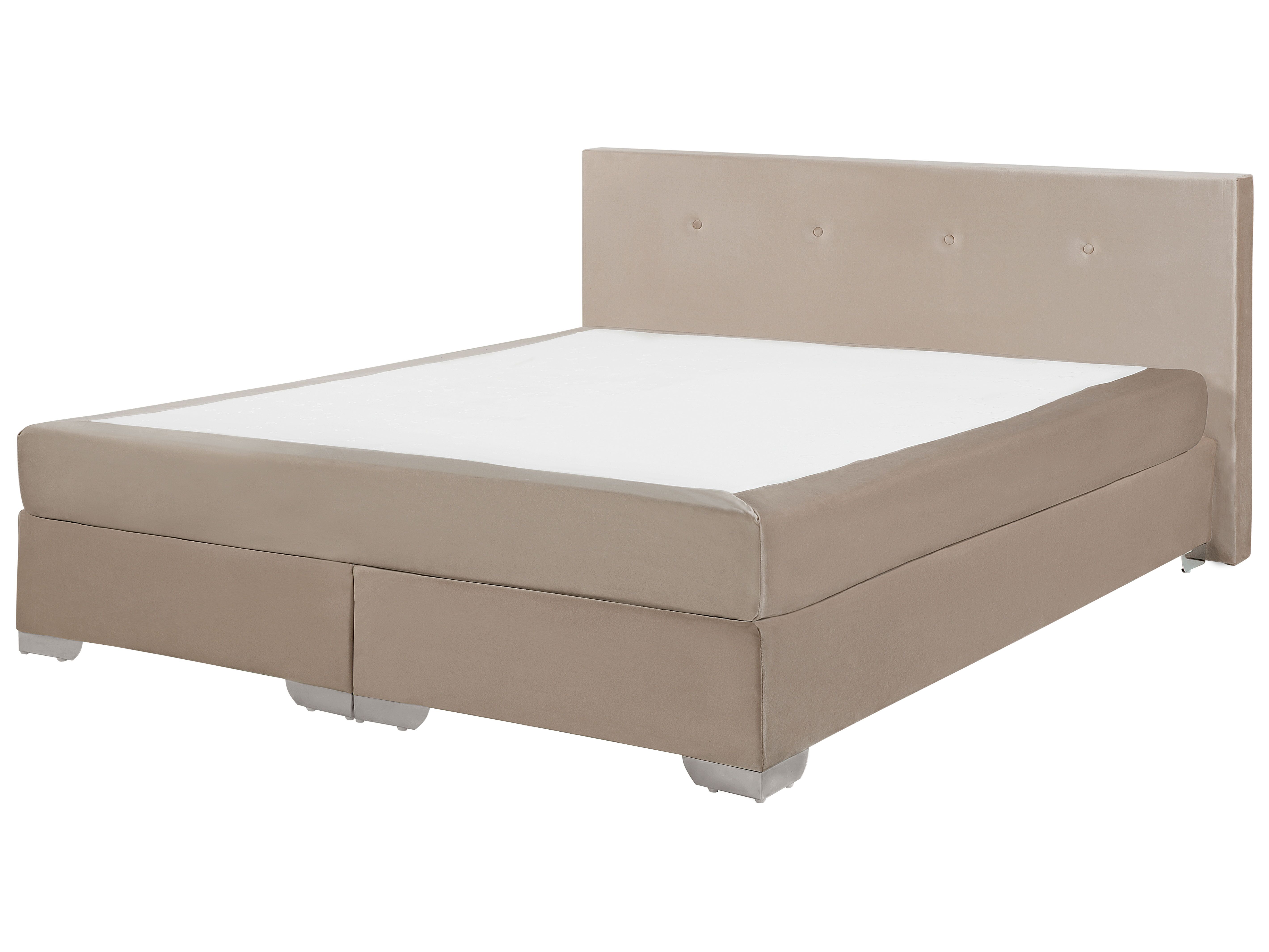 Divan Bed Velvet CONSUL 180 x 200 cm (EU Super King) Light Beige