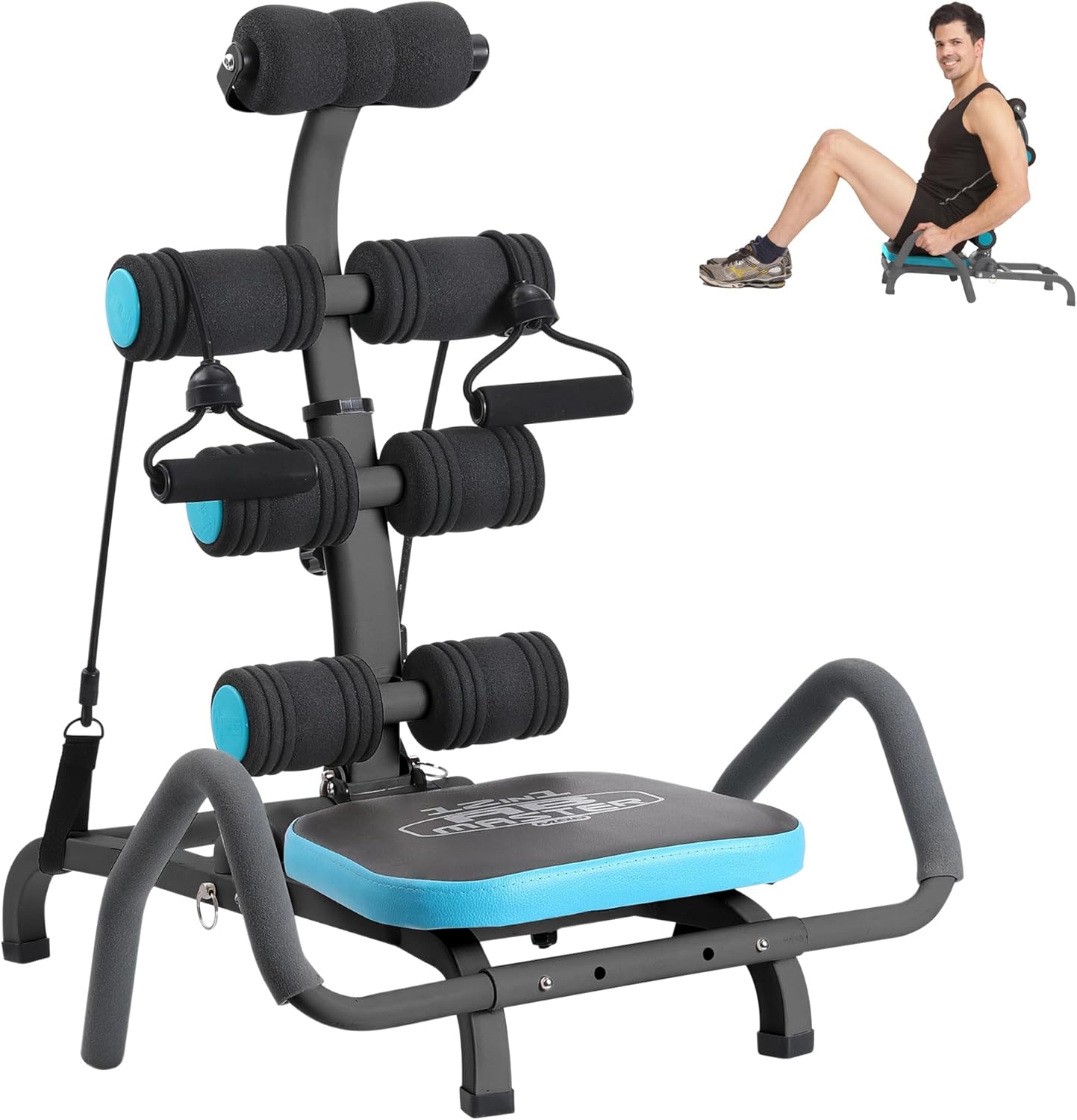 Adjustable Ab Trainer Machine - Multi-Functional Ab Machine for Stomach Workout with Waist Twisting & Core Crunch Training - Home Gym Abdominal Exercise Equipment
