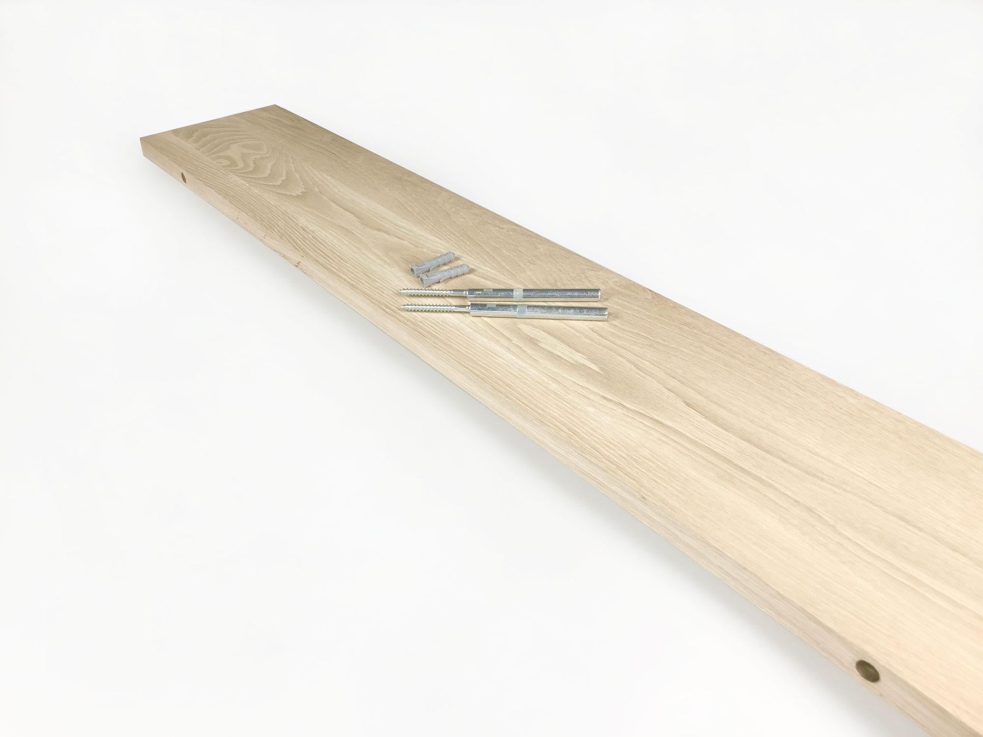 WoodBrothers Eikenhouten zwevende wandplank recht 120x20x2,5cm