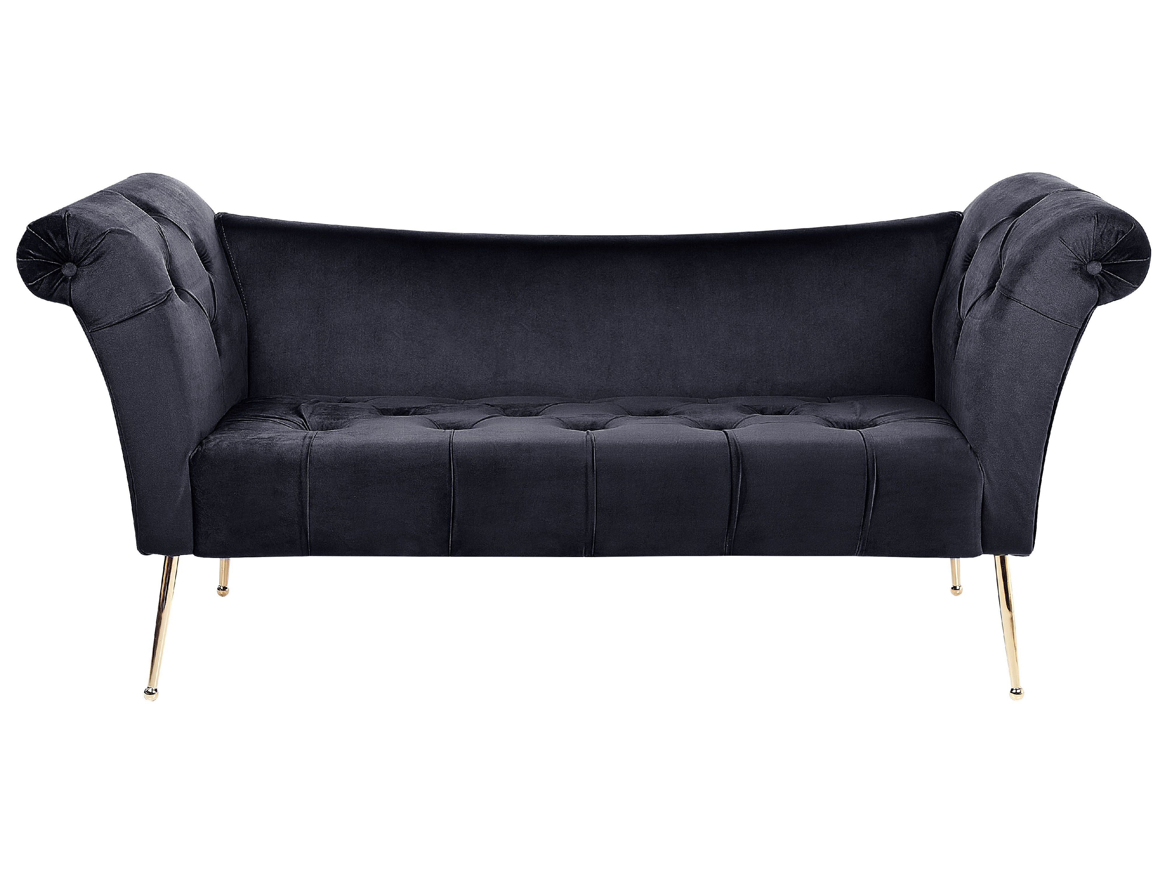 Chaise Longue NANTILLY Velvet Black