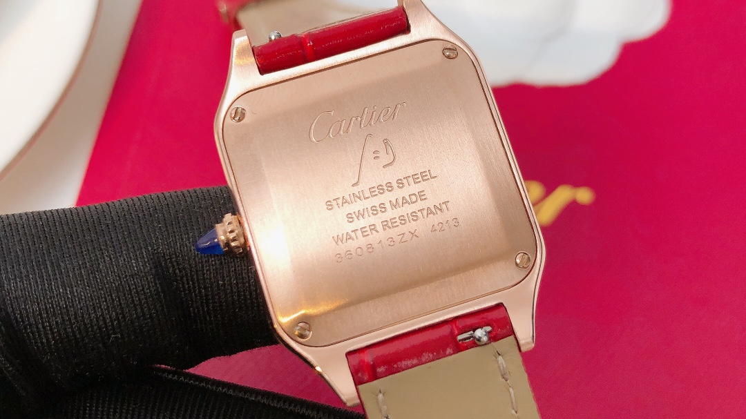 Santos Demoisell Santos Platinum Diamonds Collection - Steel Mini - Red(1:1 replica) - Top club
