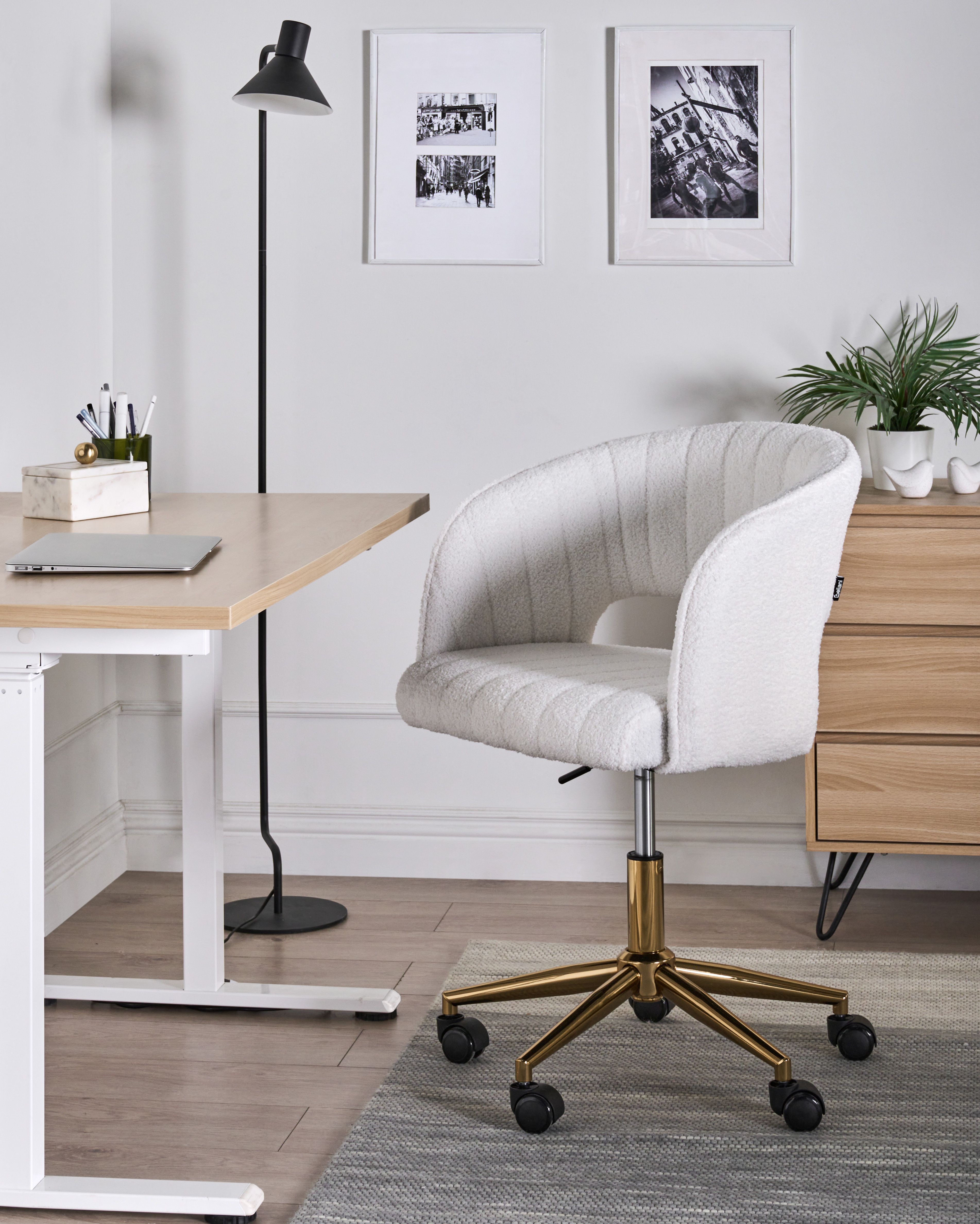 Desk Chair KATONAH Boucle Off-White