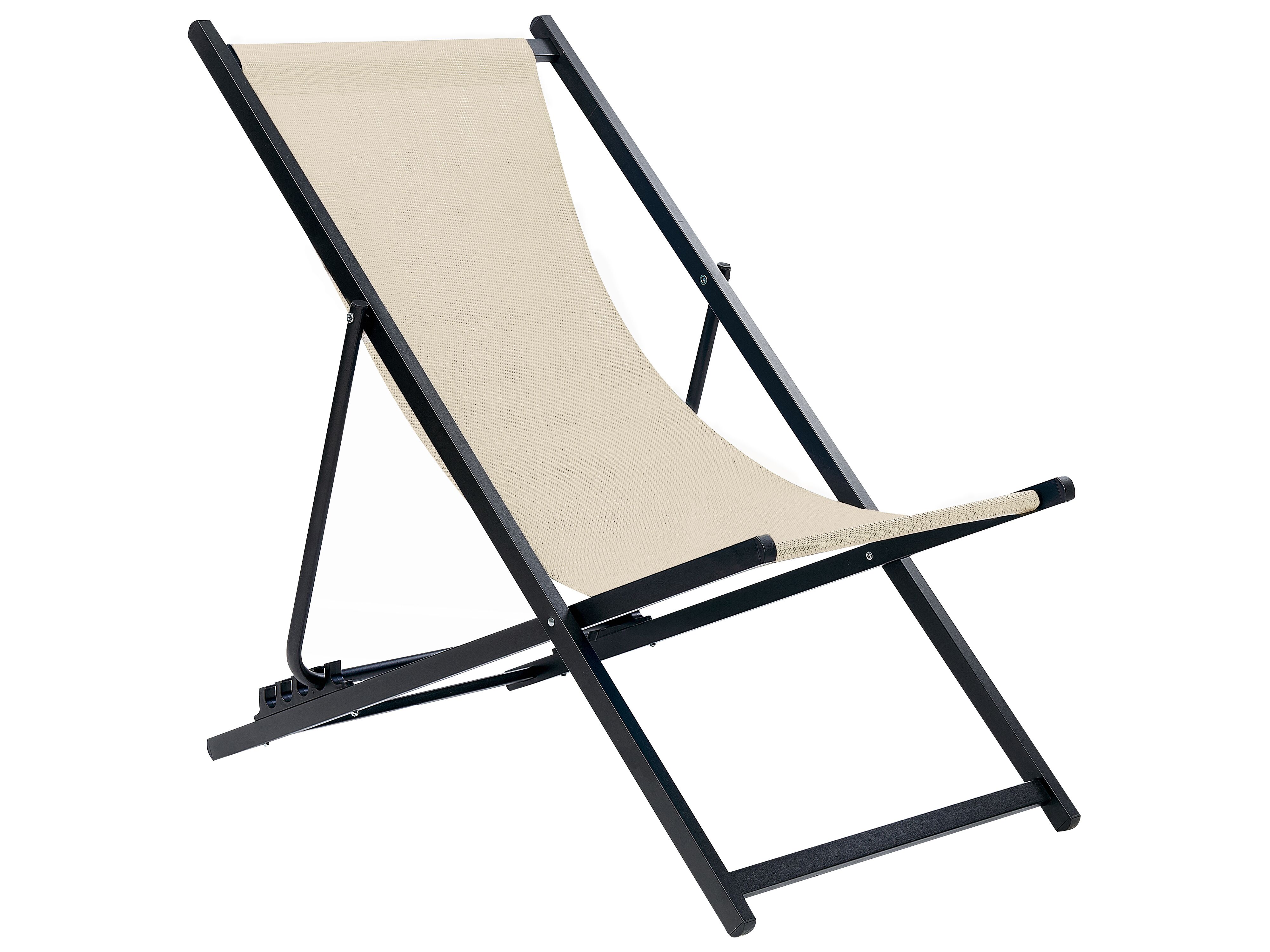 Folding Deck Chair LOCRI II Metal Beige