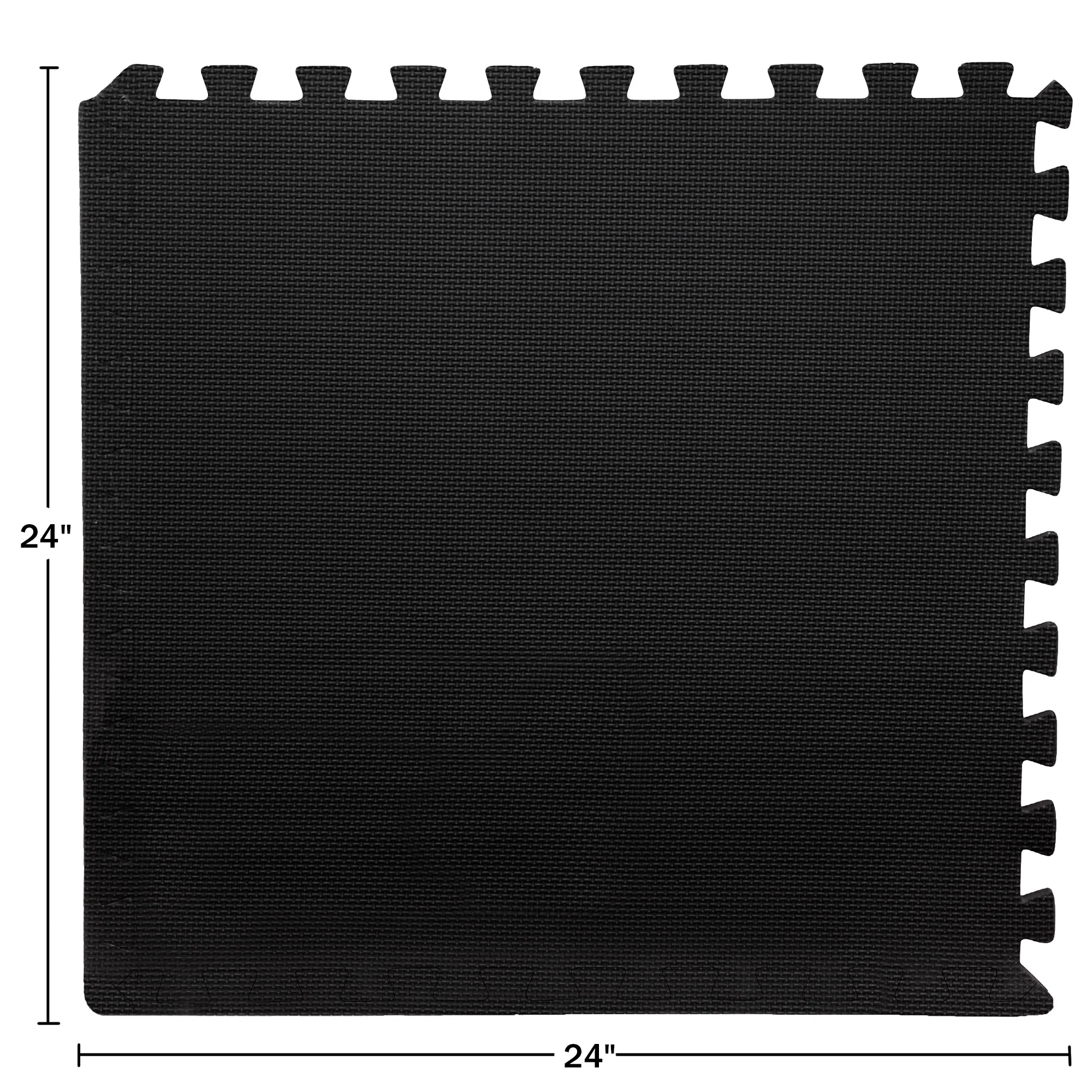 Foam Flooring Tiles �C 24-Pack Interlocking EVA Foam Pieces �C Non-Toxic Floor Padding for Playroom, Gym, or Basement by Stalwart (Black)