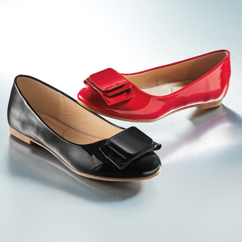 Classique Faux-Patent Bow Flat for Women - MIDNIGHT VELVET CATALOG