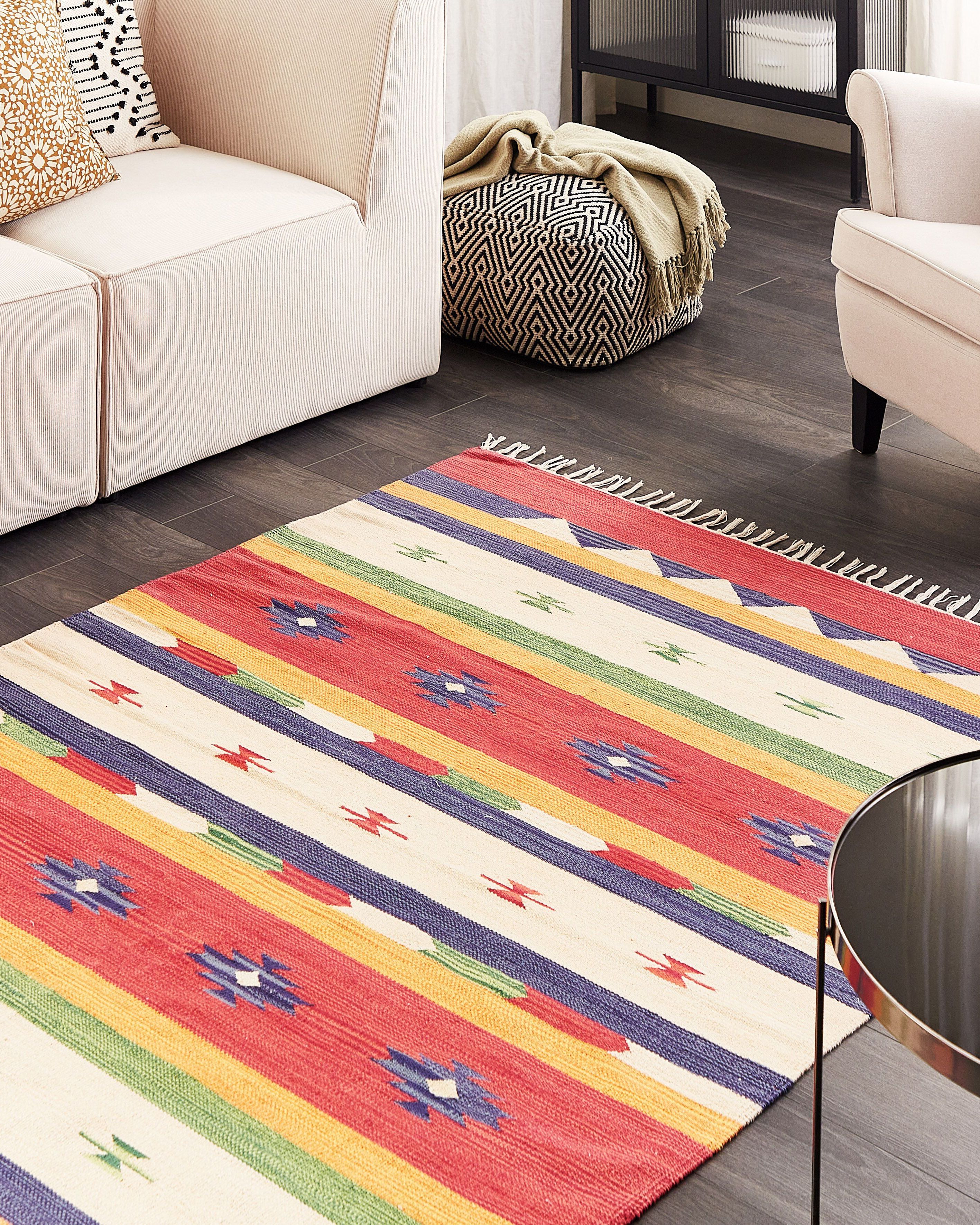 Rug ALAPARS Multicolour 140 x 200 cm Cotton Kilim