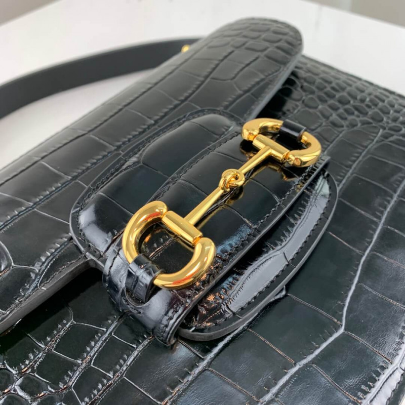 Replica Gucci 1955 Horsebit Crocodile Shoulder Bag 6022041:1High-quality replica