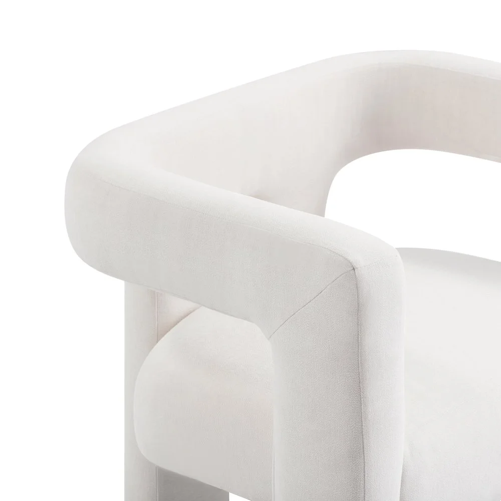 Sloane Bone White Upcycled Fabric Chair - Image 4
