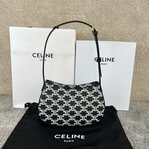 CELINE TILI medium size logo printed cow leather handbag celine replica bag