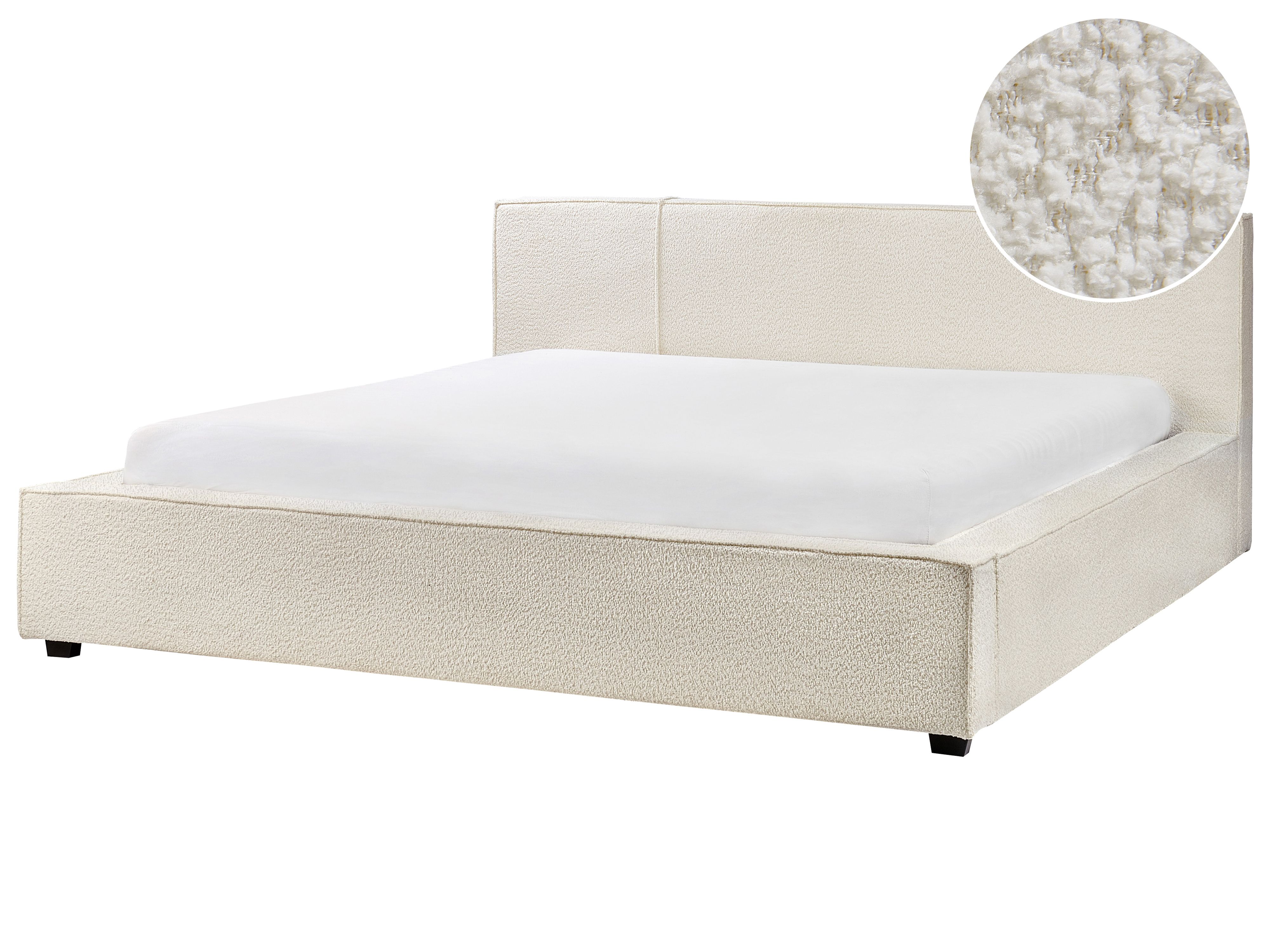 Bed Boucle MIRANDE 180 x 200 cm (EU Super King) Off-White