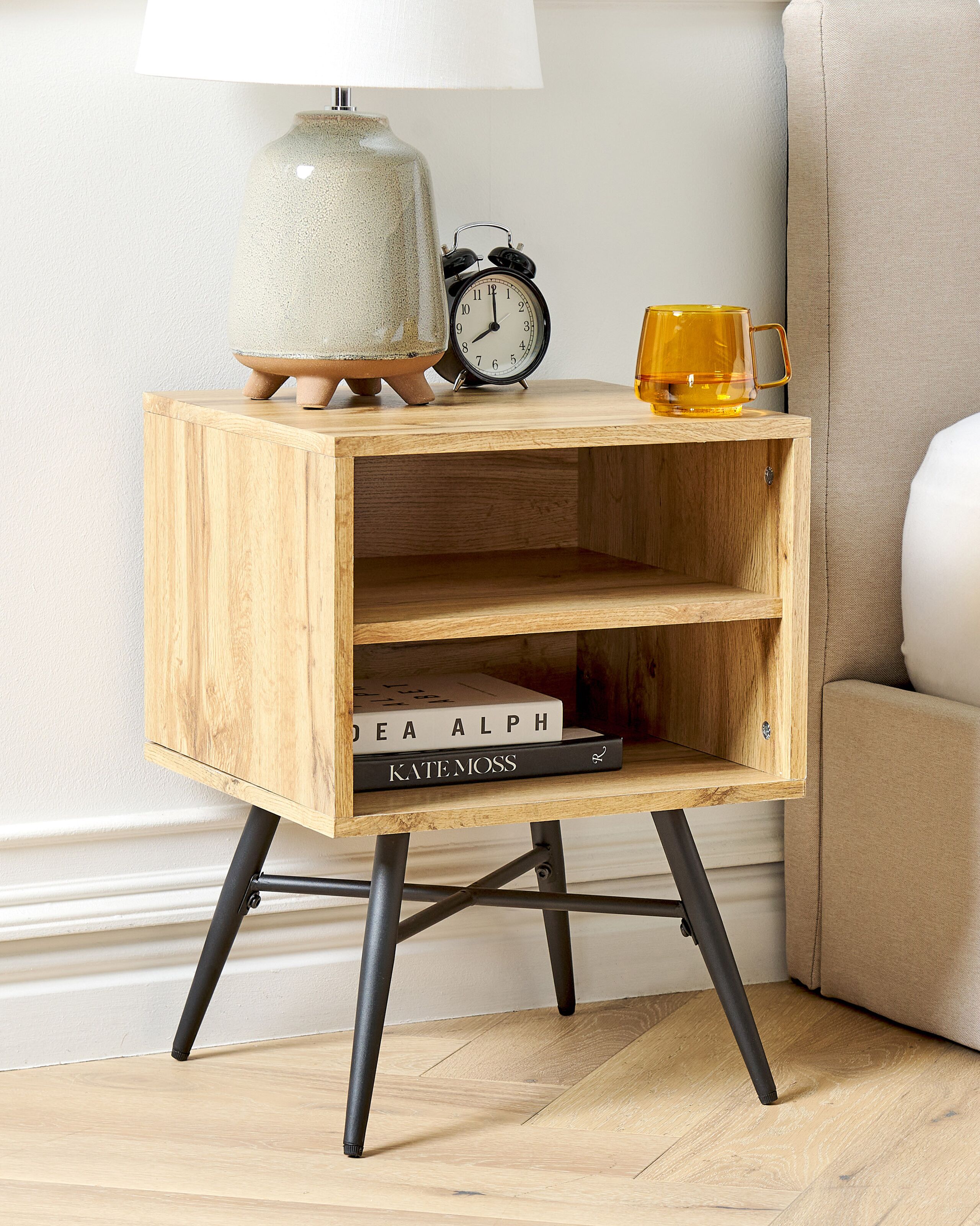Bedside Table LUBOCK Light Brown