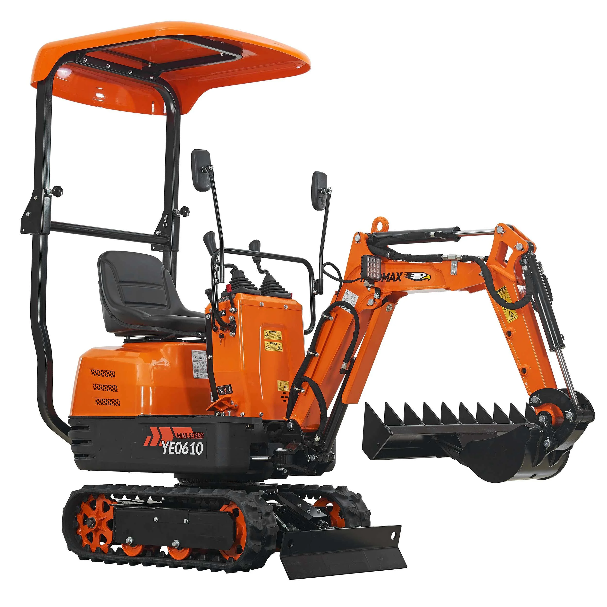 Mini Excavator with canopy, Claw, Grading Bucket & Rake, 306cc EPA compliant engine, suitable for construction work, farm&landscaping, utility installations - Image 9