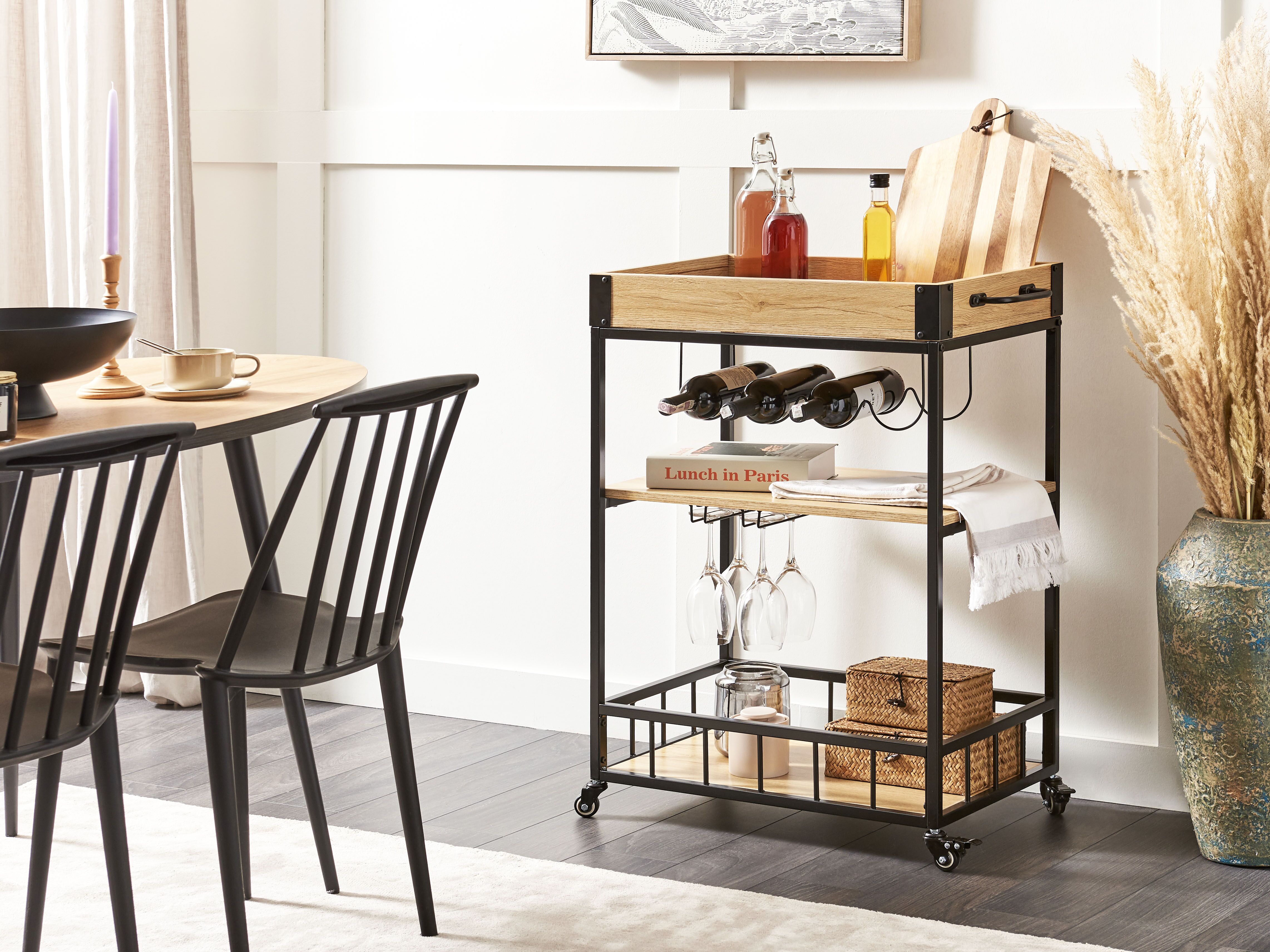Kitchen Trolley HULLET Metal Light Brown