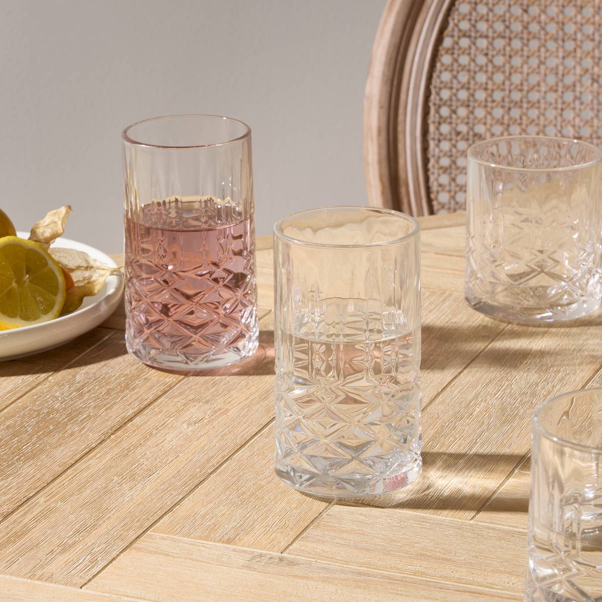 Set of 4 tall tumblers "Gaspard" Glass, Transparent