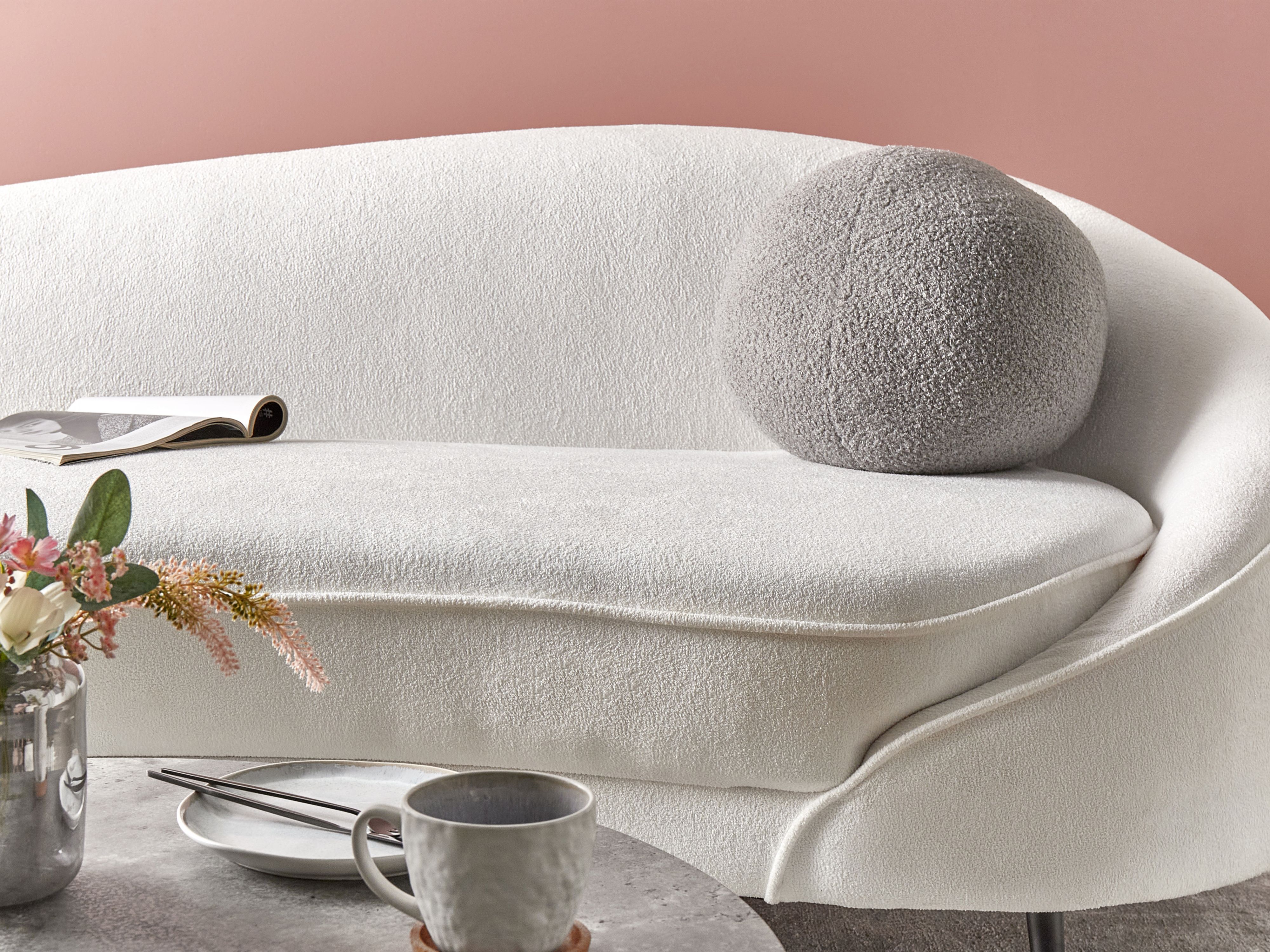 Throw Cushion SALVIA Boucle 30 x 30 cm Grey Solid