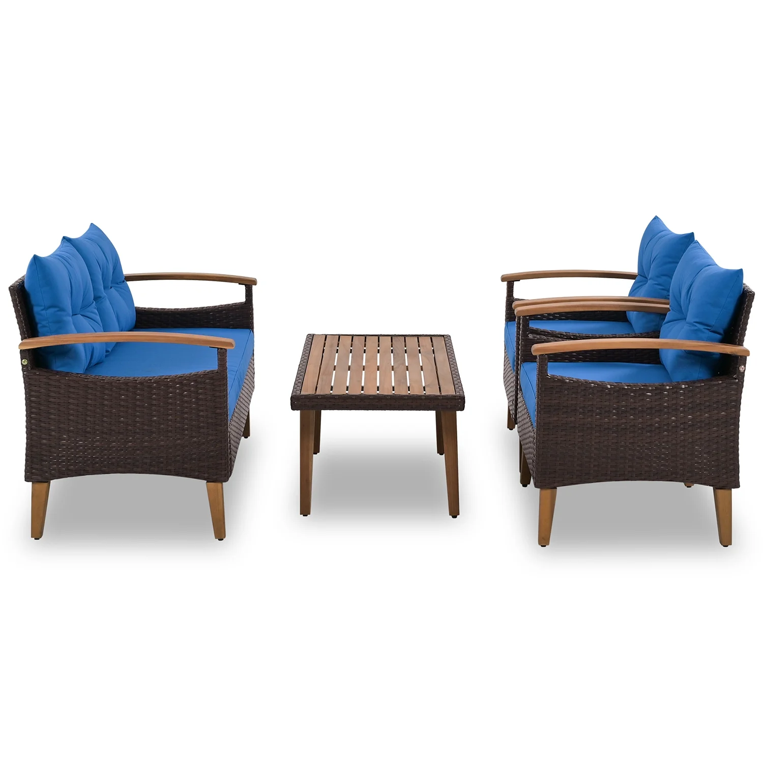 Topcobe Patio Seating Set with Cushions, 4-Piece Garden Furniture, Beige - Image 13