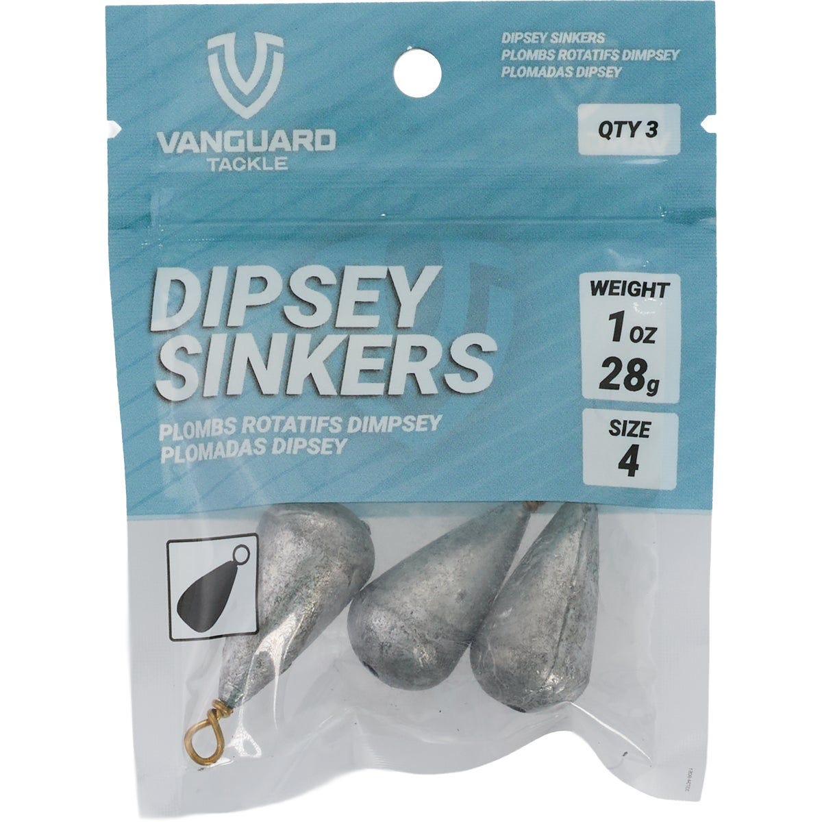 Vanguard Size 4 1 Oz. Dipsey Sinker (3-Pack)