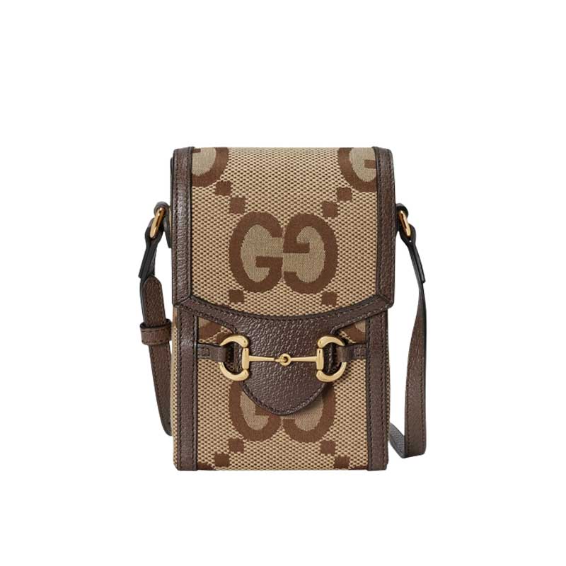 Jumbo GG mini bag Camel and ebony jumbo GG canvas – GB107