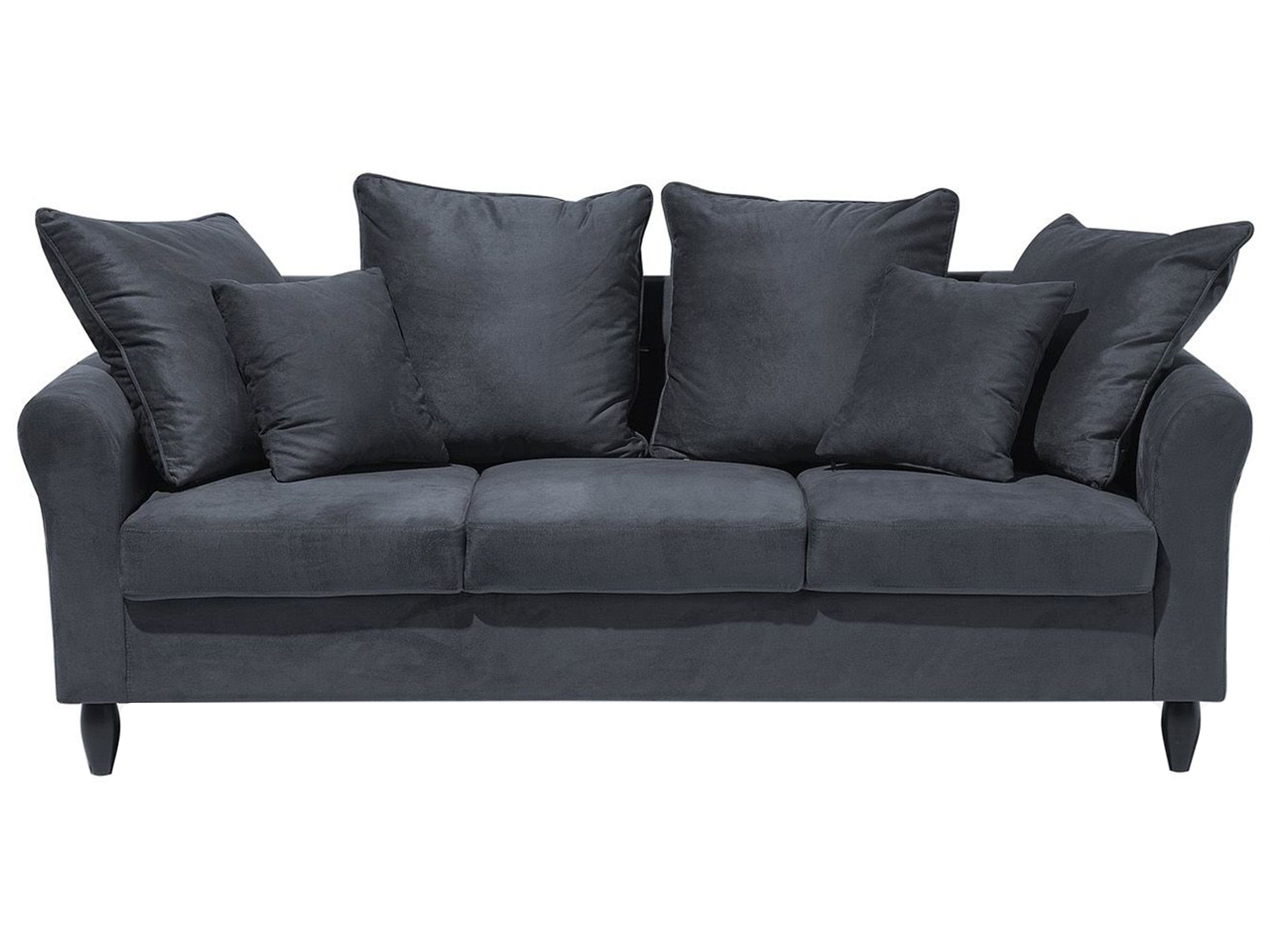 Sofa 3 Seater BORNHOLM Velvet Dark Grey