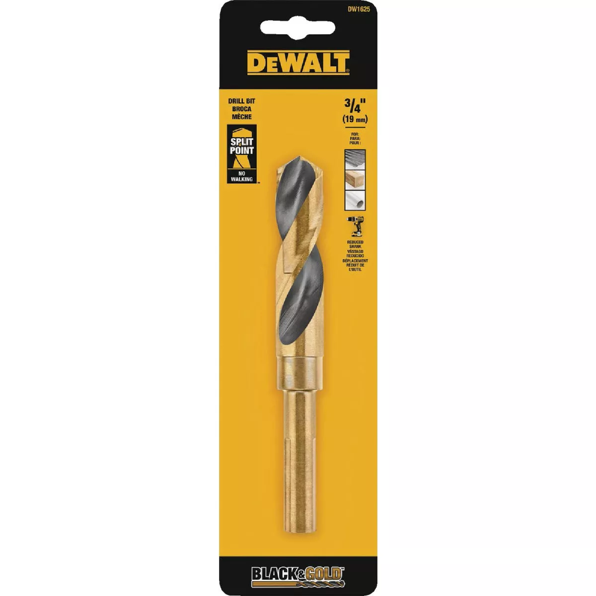 DeWalt 3/4 In. Black & Gold High Speed Steel Drill Bit