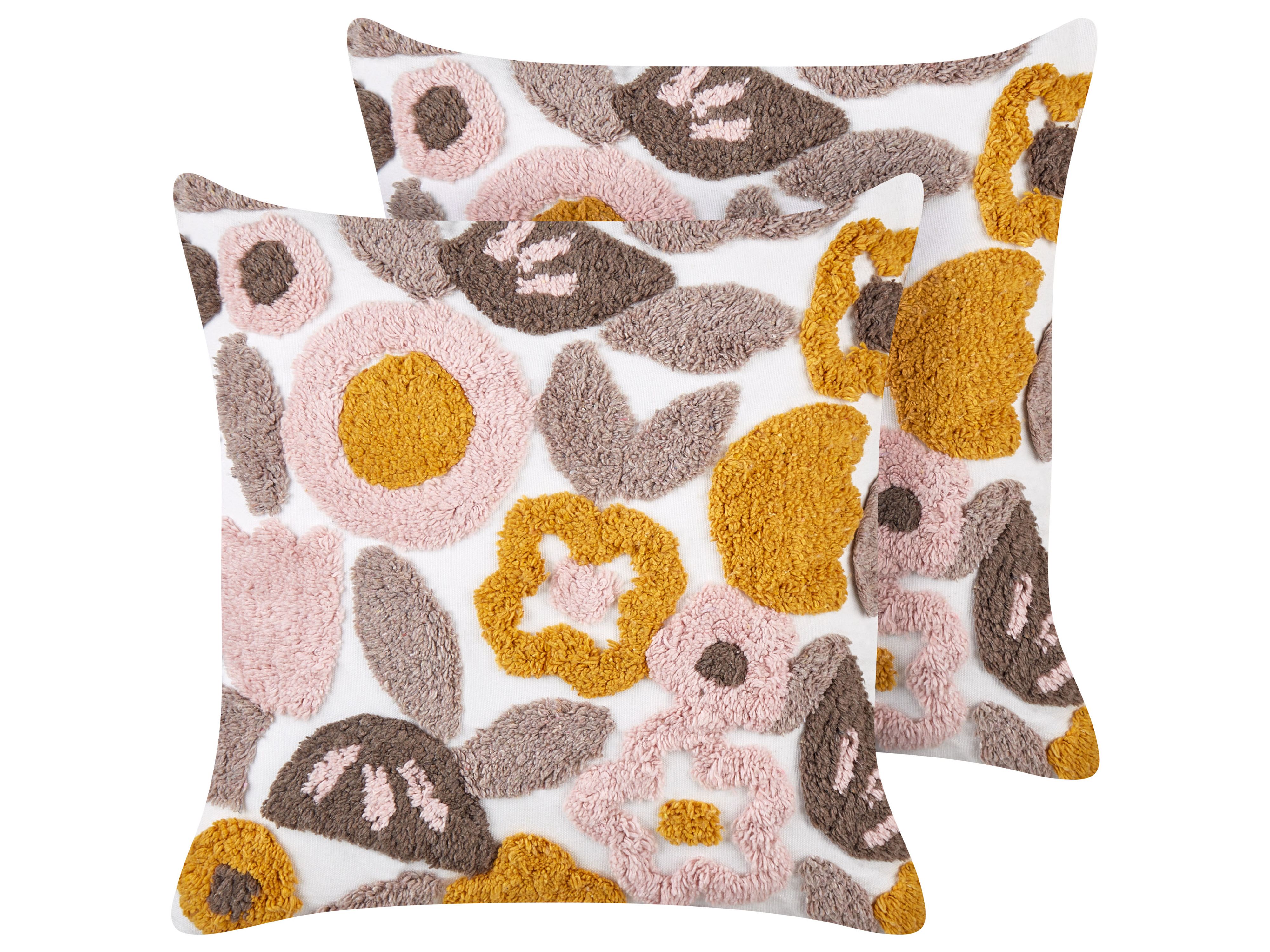 Set of 2 Decorative Cushions KANDIARO Cotton 45 x 45 cm Multicolour Floral Pattern