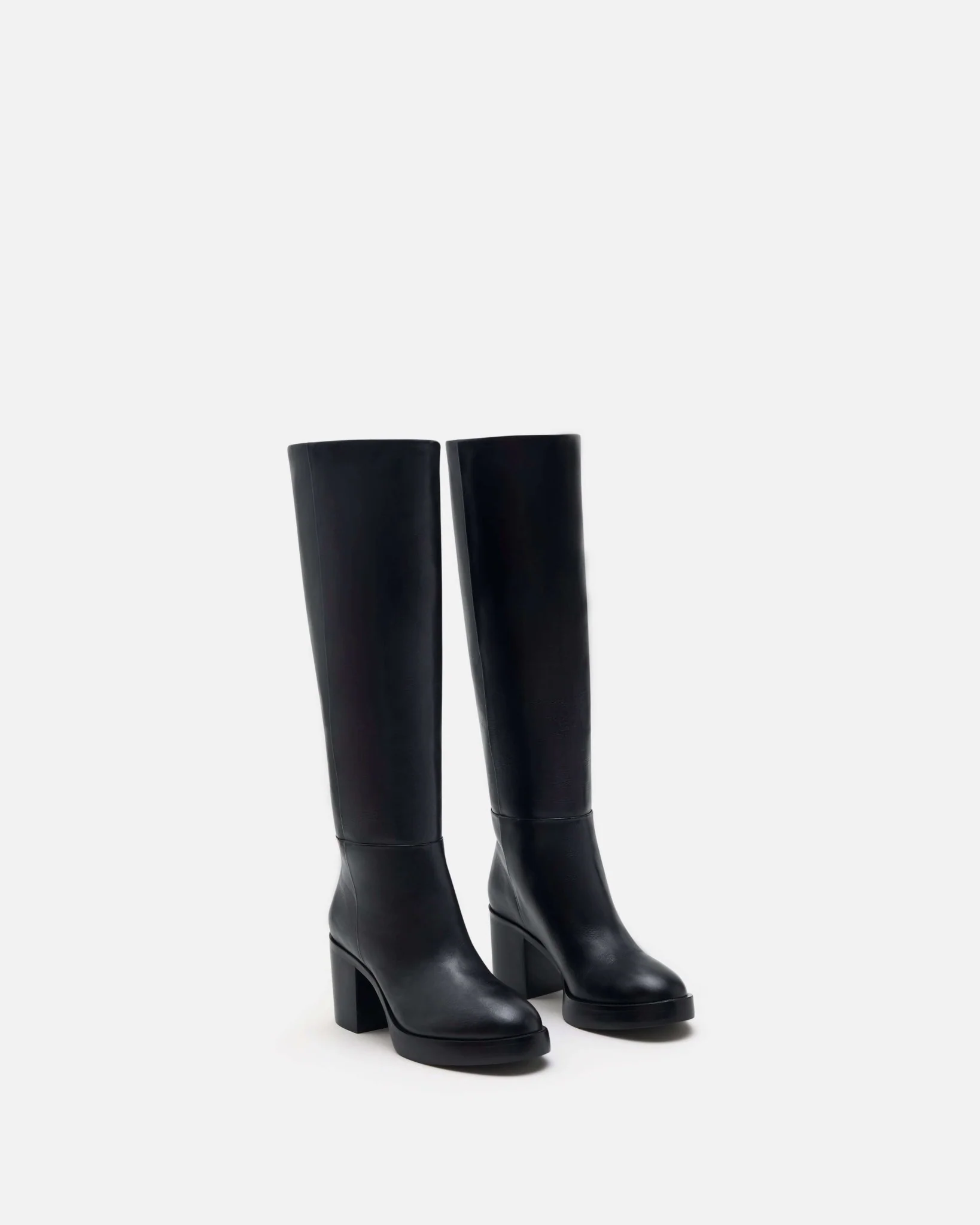 BOTTES TANELA - En cuir à talons noir