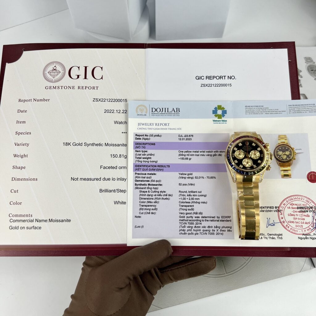 Rolex Best Replica Watch Daytona Rainbow Gold Wrapped And Moissanite Diamond Custom 40mm - Top club