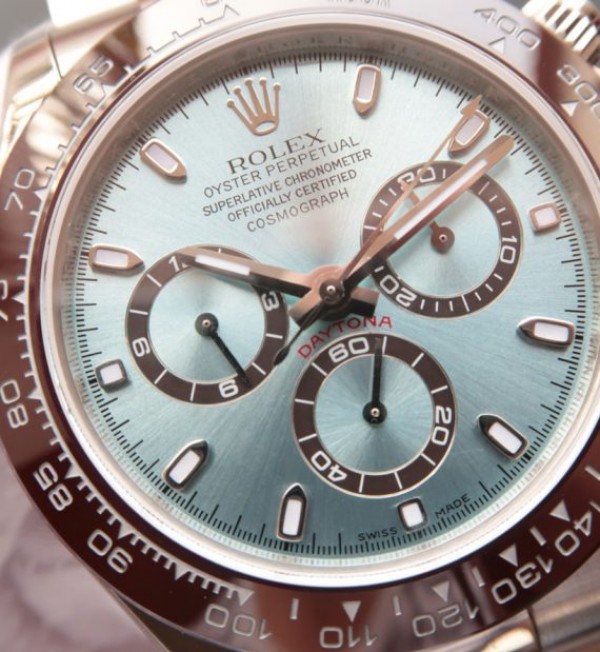 Replica Rolex Daytona 116506 Brown Ceramic Bezel Deep Ice Blue Dial SS Bracelet A4130 - Top club