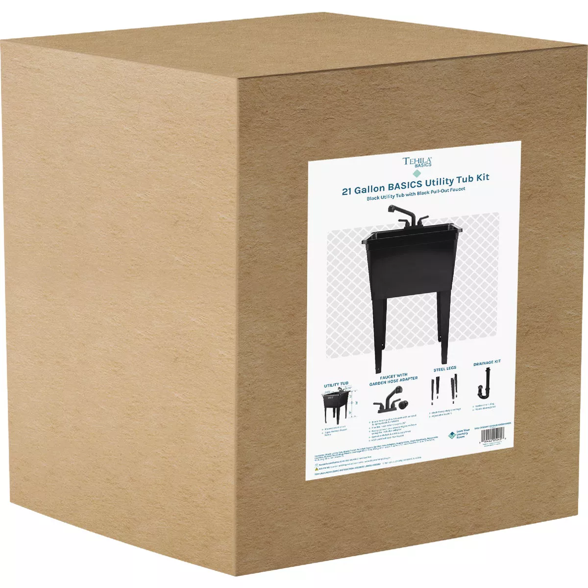 Tehila 21 Gal. Black Utility Sink