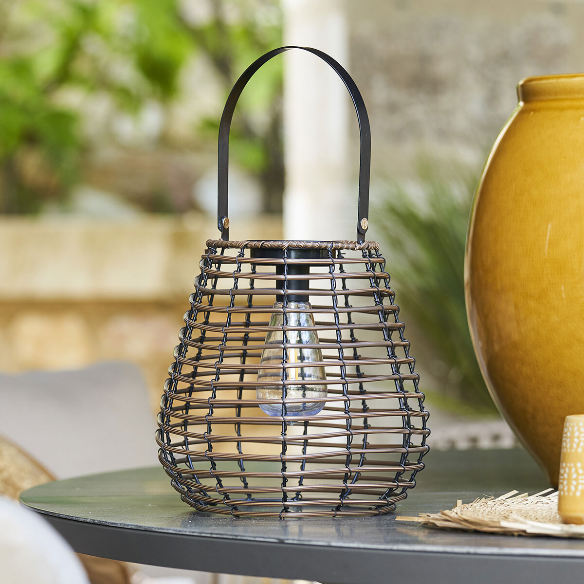 Solar lamp "Viky" Tonka brown, H.26 cm