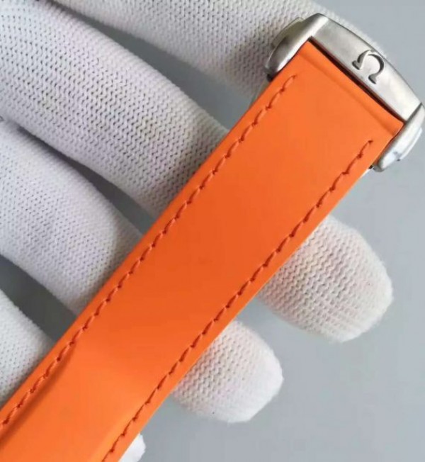 Replica Omega Planet Ocean SS GMT Gray Dial Orange Bezel Rubber Strap A8615 - Top club