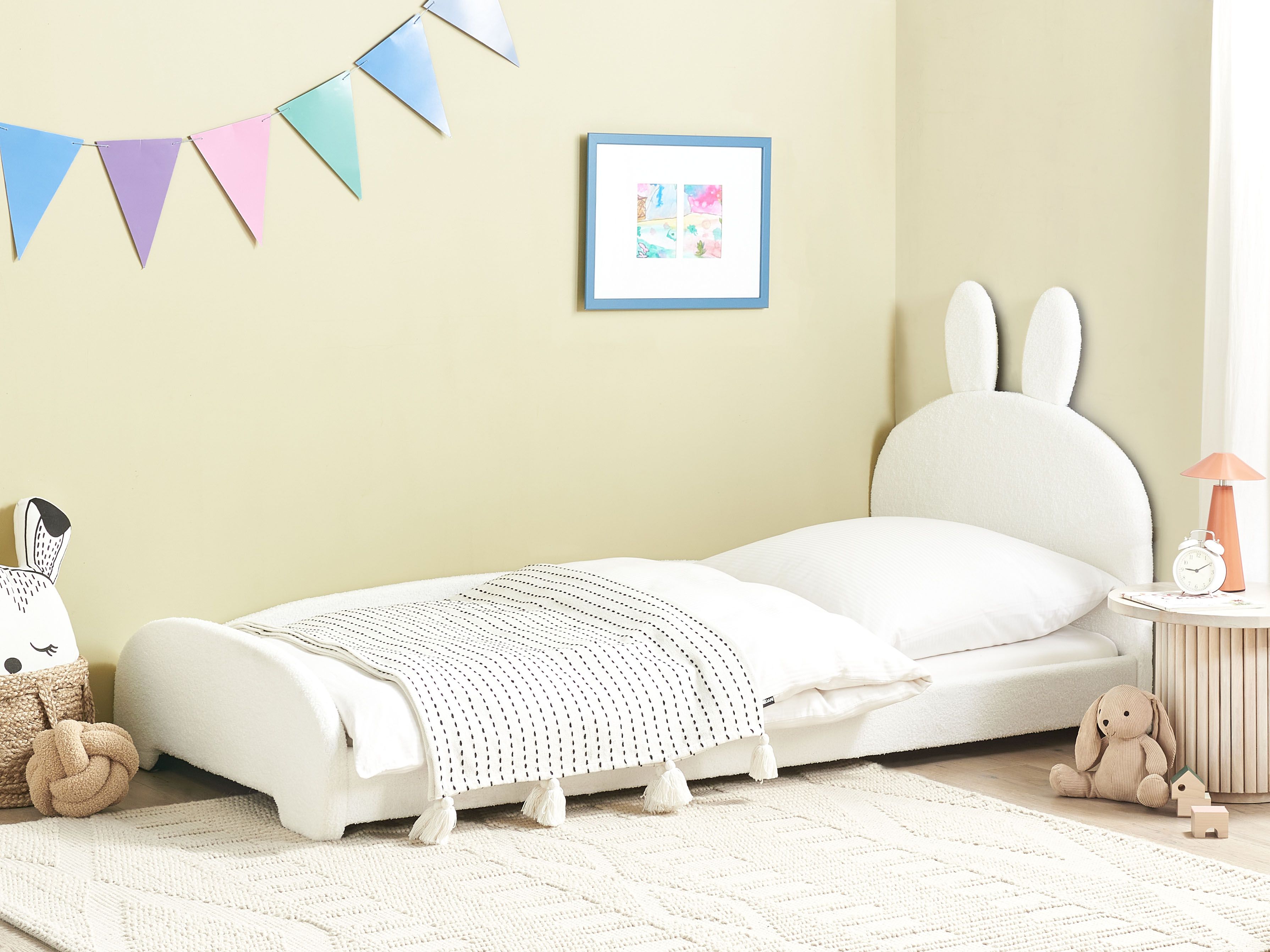 Kids Bed Rabbit Boucle PERROS 90 x 200 cm (EU Single) Off-White