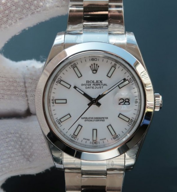 Replica Rolex DateJust 41mm 126333 EW Polished Bezel White Dial SS Bracelet A3163 - Elite Watch Atelier