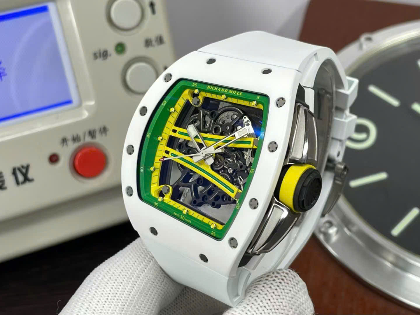 Richard Mille High End Watch Replicas RM61-01 Yohan Blake White Ceramic ZF Factory 43x50mm - Top club