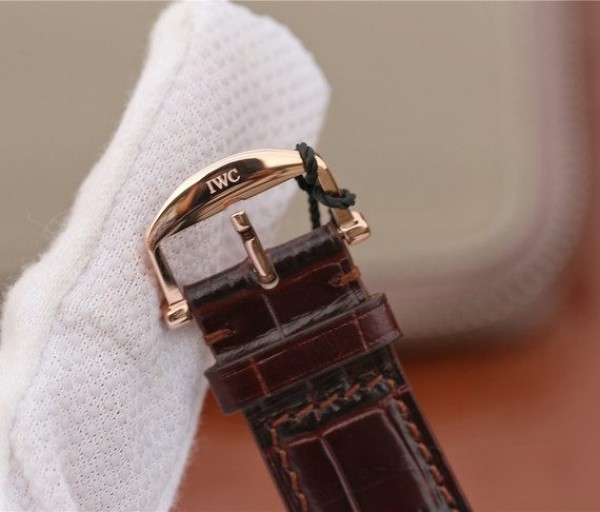 Replica IWC TW Da Vinci RG IW3566 White Dial Black Leather Strap A2892 - Top club