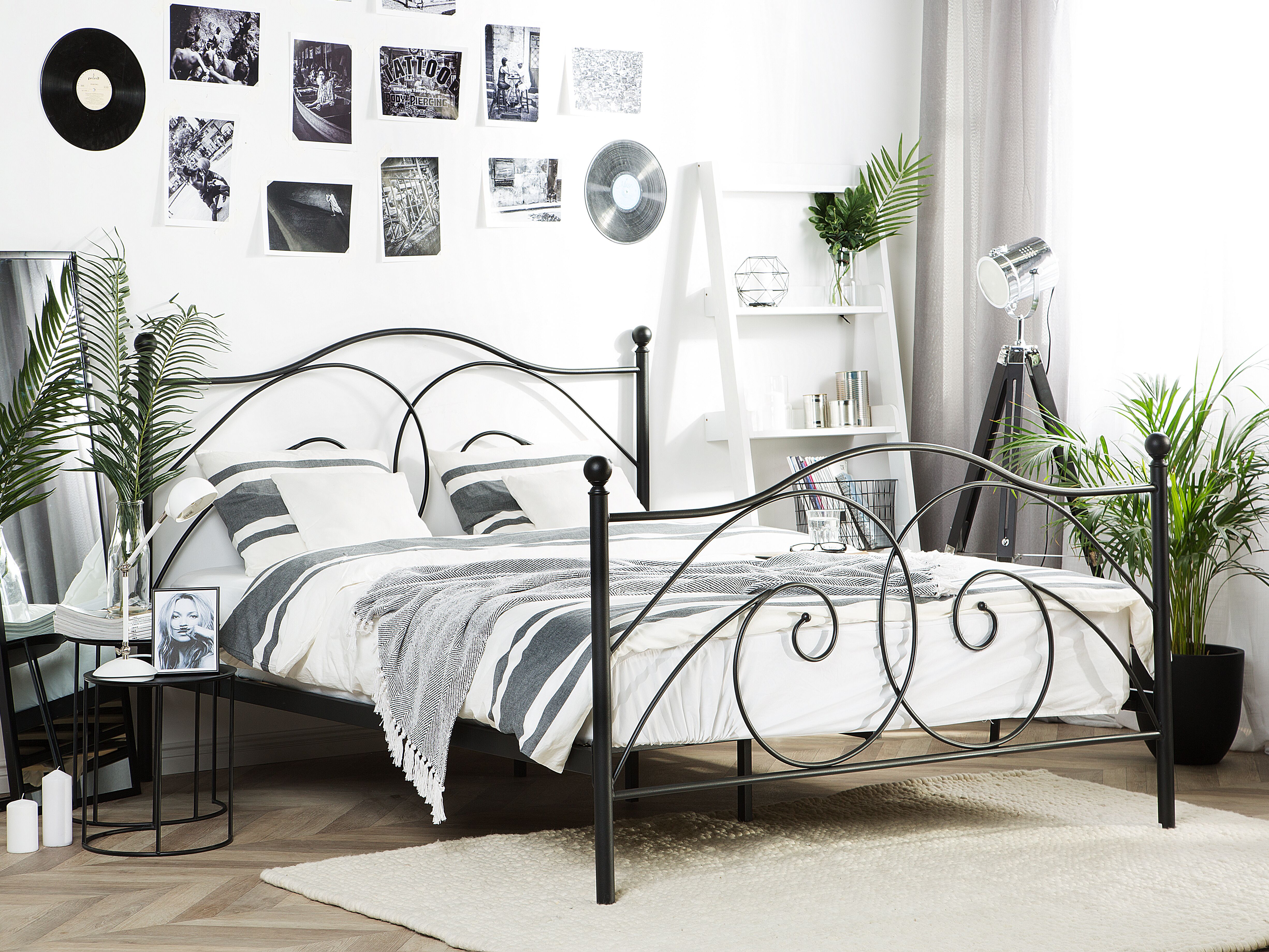 Bed Metal DINARD 140 x 200 cm (EU Double) Black