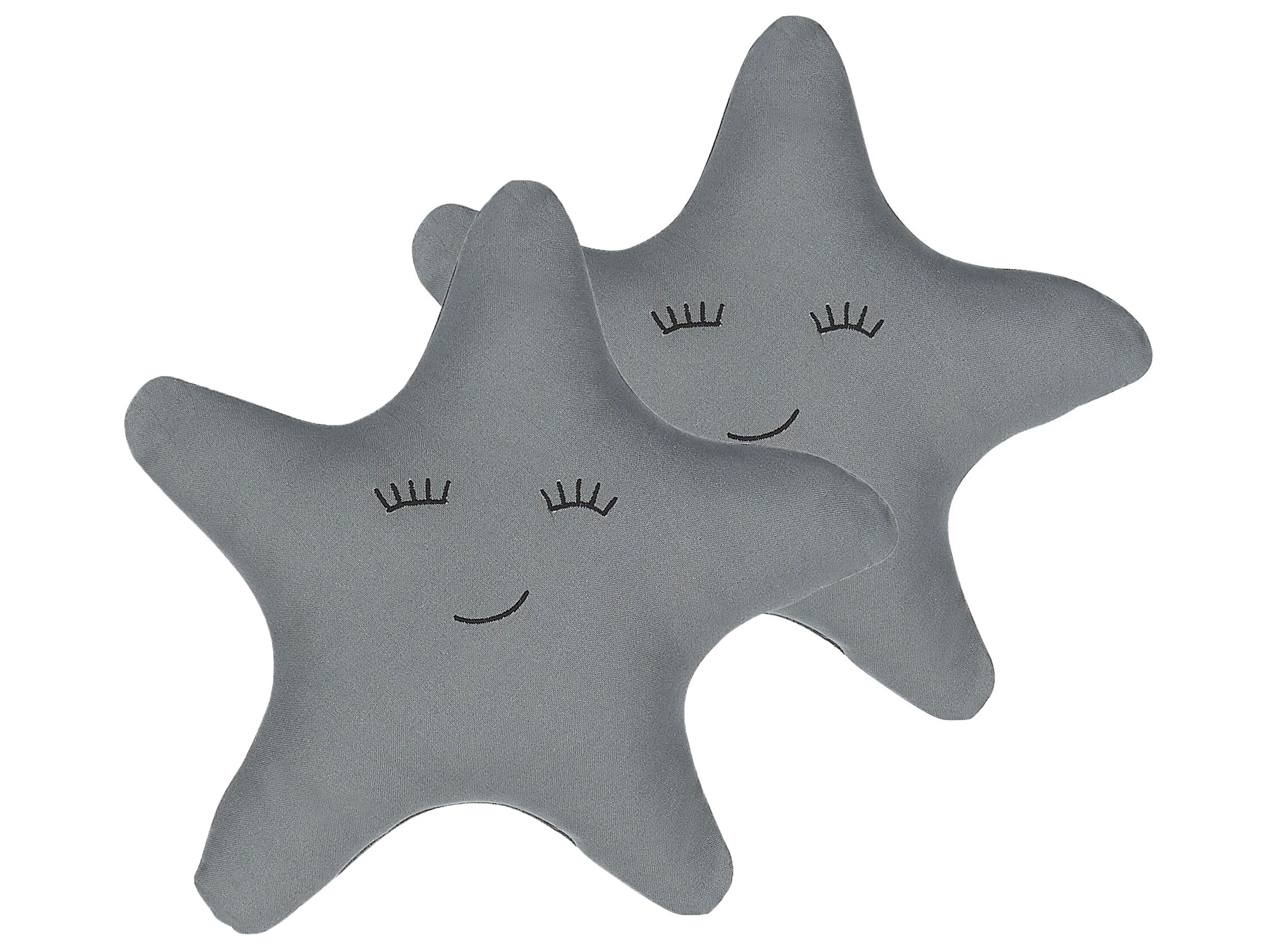 Set of 2 Decorative Cushions BHOPAL Cotton 40 x 40 cm Grey Star