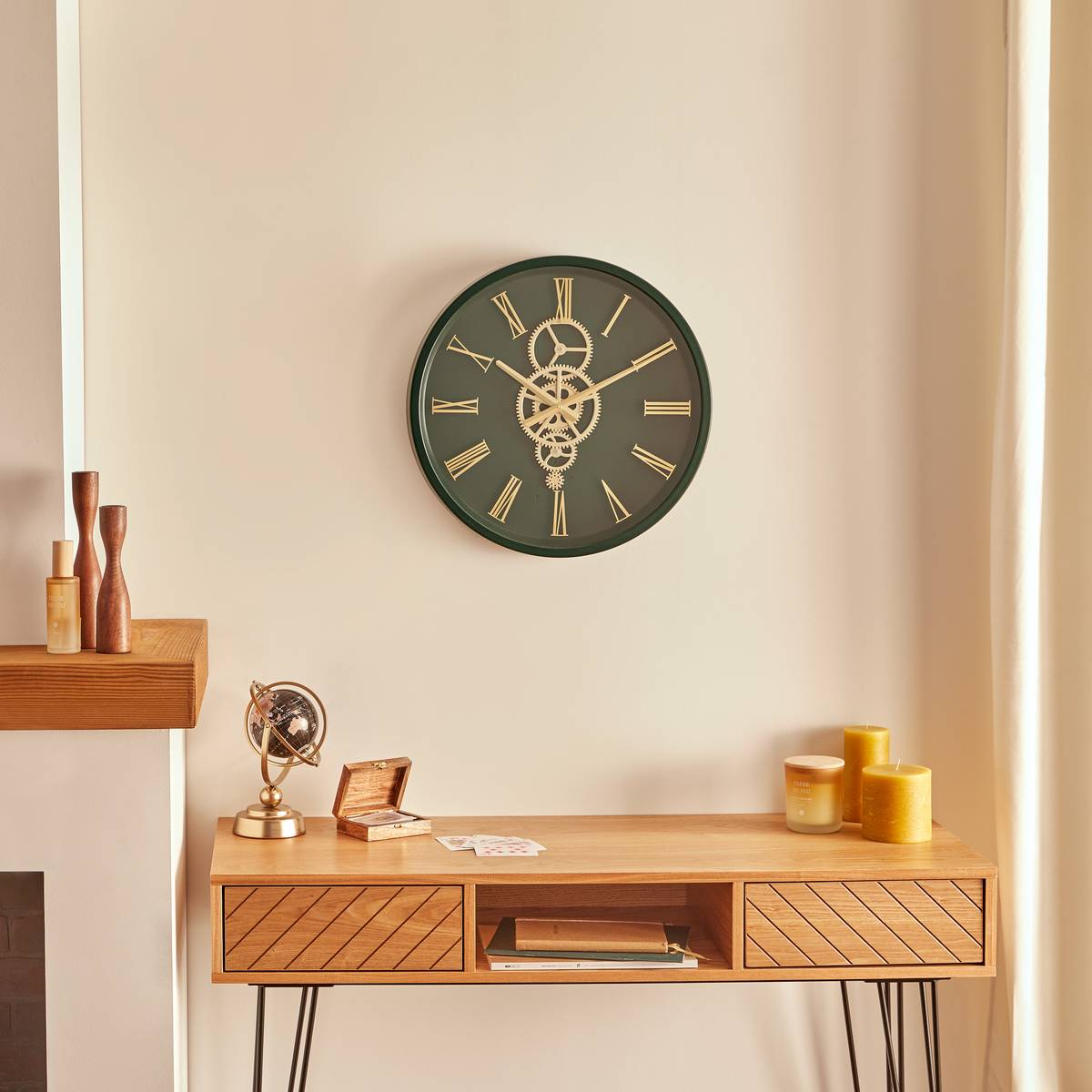 Clock "Aracely" Green, D.46 cm