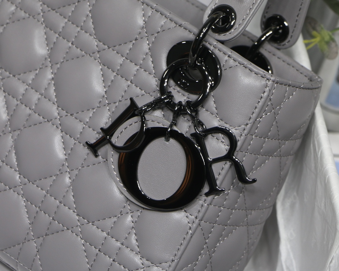 Small Lady Dior My Abcdior Bag Black/Grey/White For Women 8in/20cm1:1High-quality replica