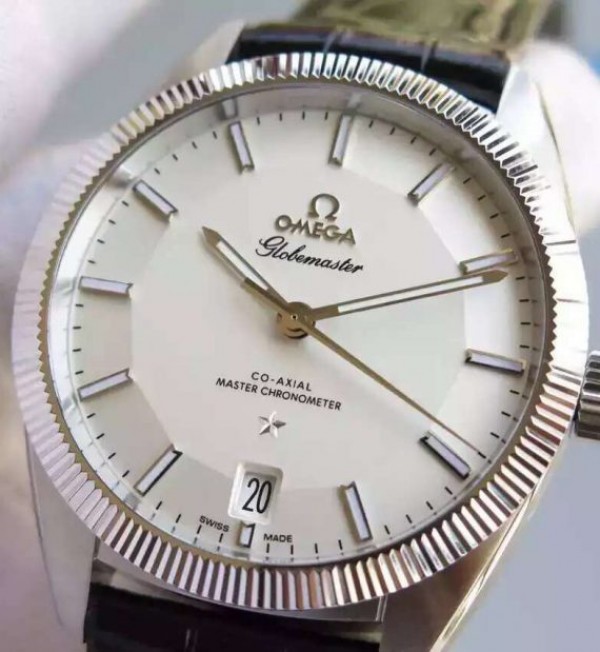 Replica Omega V6 Globemaster Master White Dial Leather Strap A8900 - Elite Watch Atelier