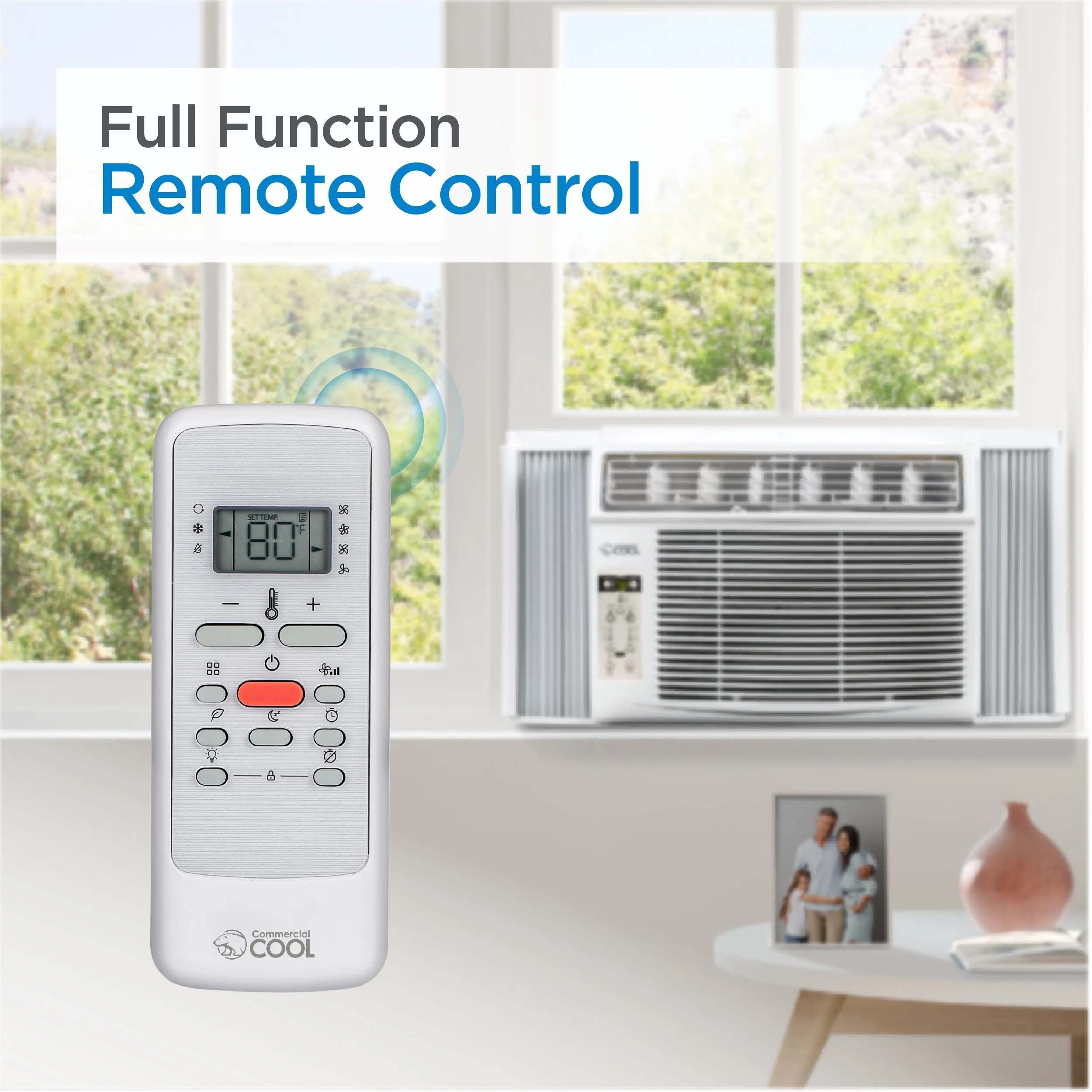 COMMERCIAL COOL 14,500 BTU Window Air Conditioner with Remote Control and Adjustable Thermostat, cools up to 750 Sq. Ft. with Electronic Controls & Digital Display CWAM145W6C - Image 2