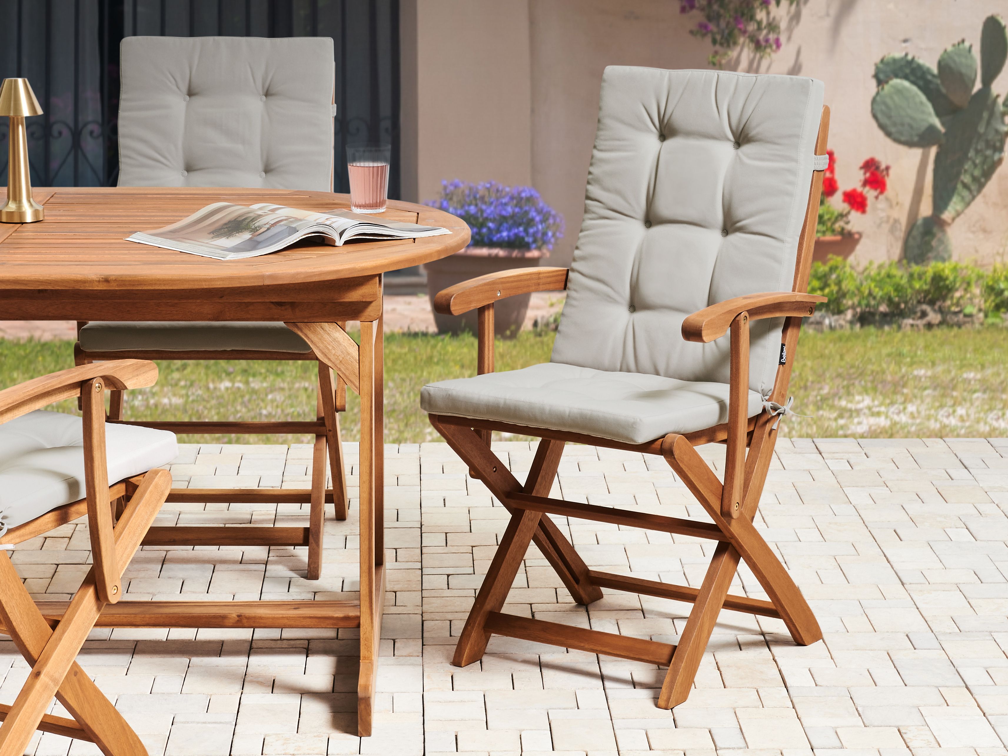 Set of 2 Back/Seat Cushions MAUI PREMIUM Taupe