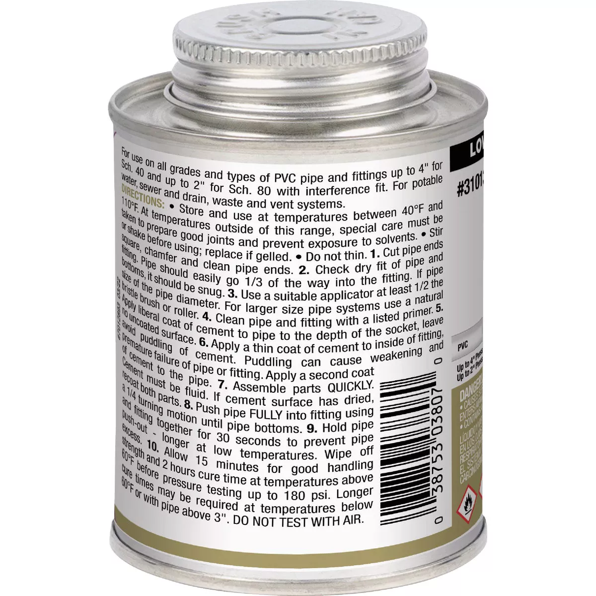 Oatey 8 Oz. Low Voc Regular Bodied Clear PVC Cement