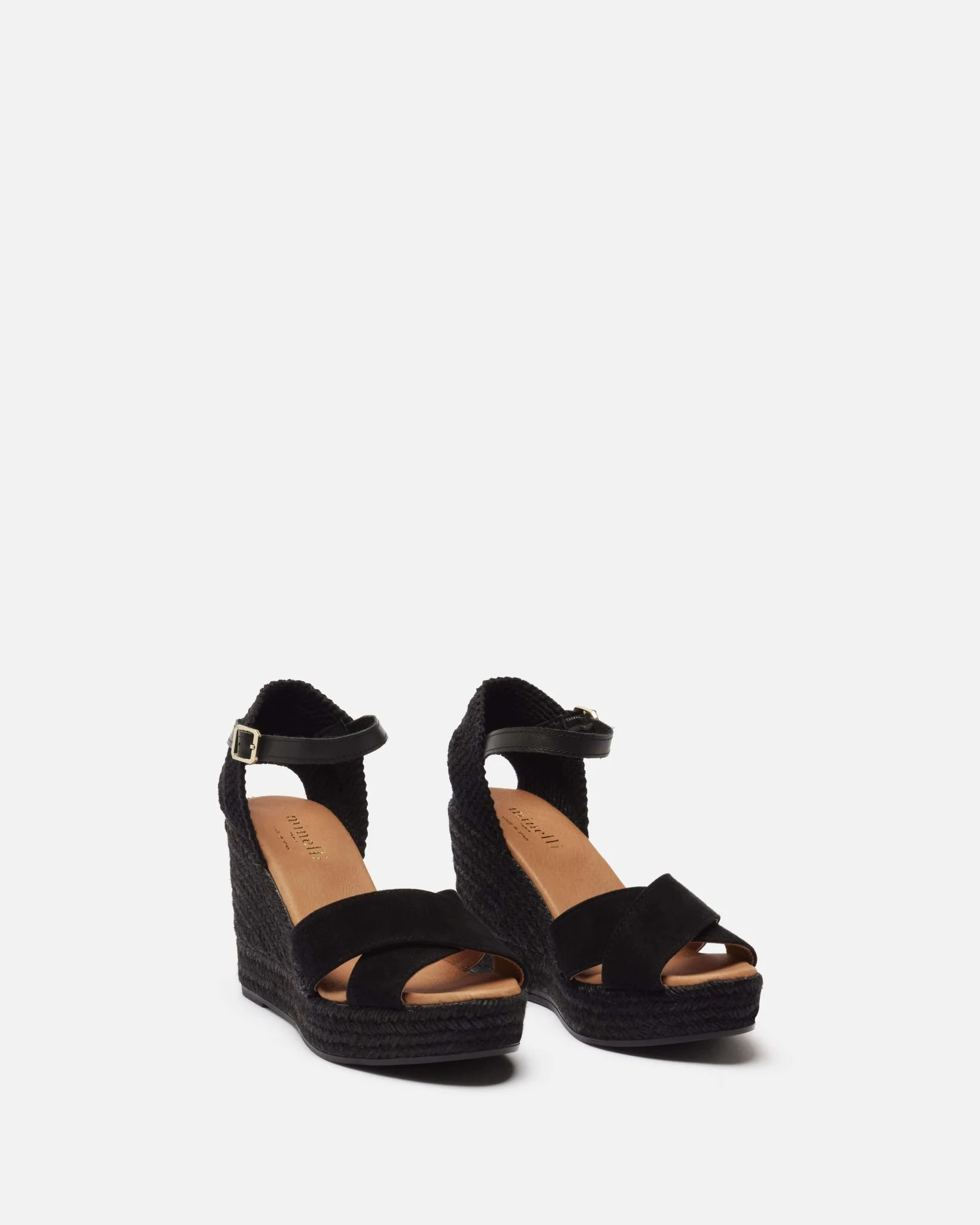 COMPENSEES CARINE/VEL - En cuir velours à talons noir