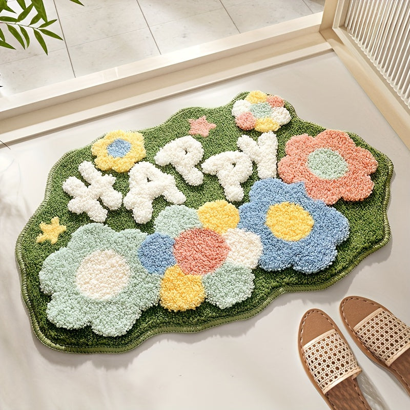 FloraCush - Extra Absorberende Bloemenbadmat - Luxe Badmat met Elegant Design