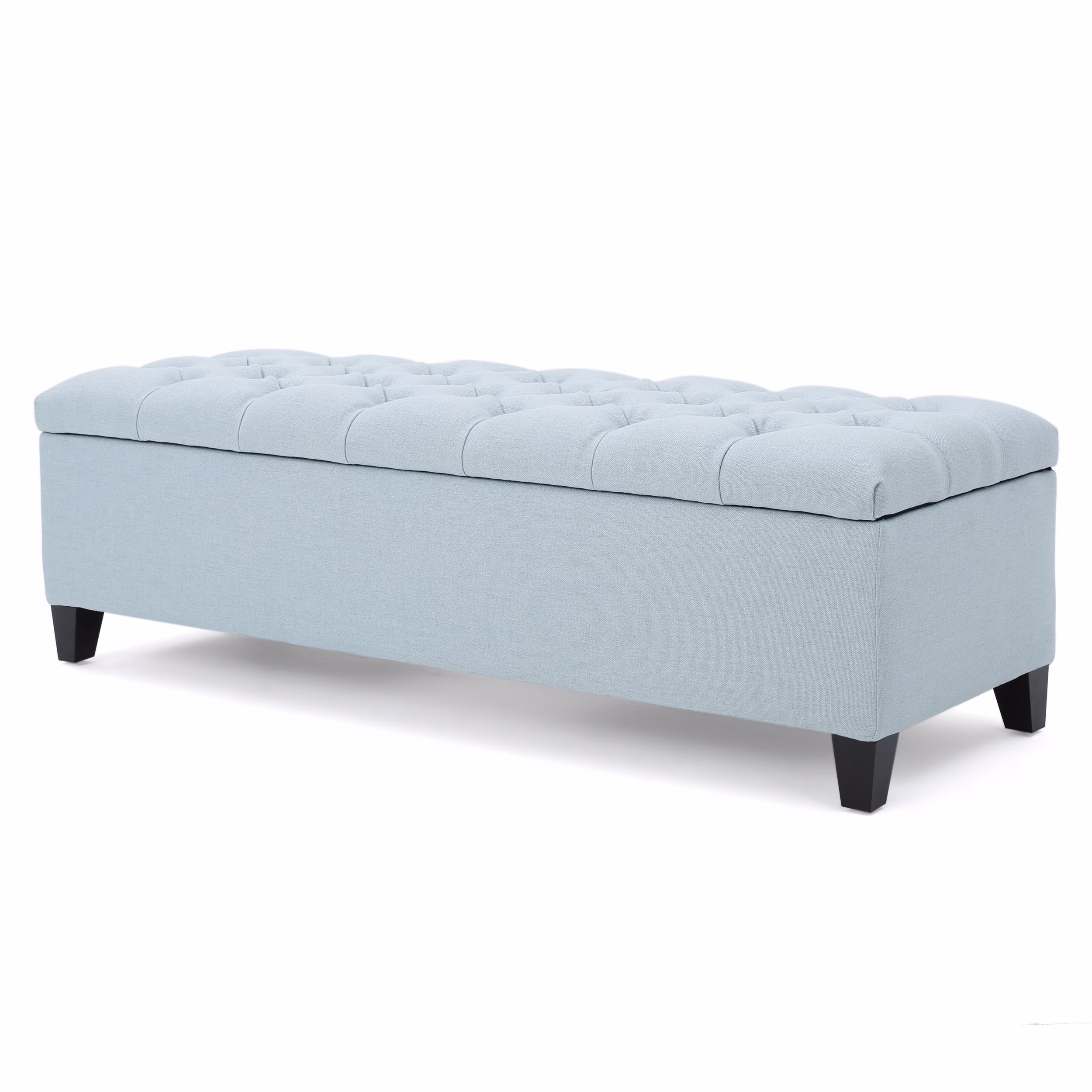 Noble House Hampton Contemporary Fabric Upholstered Storage Ottoman, White and Blue Floral - Image 13