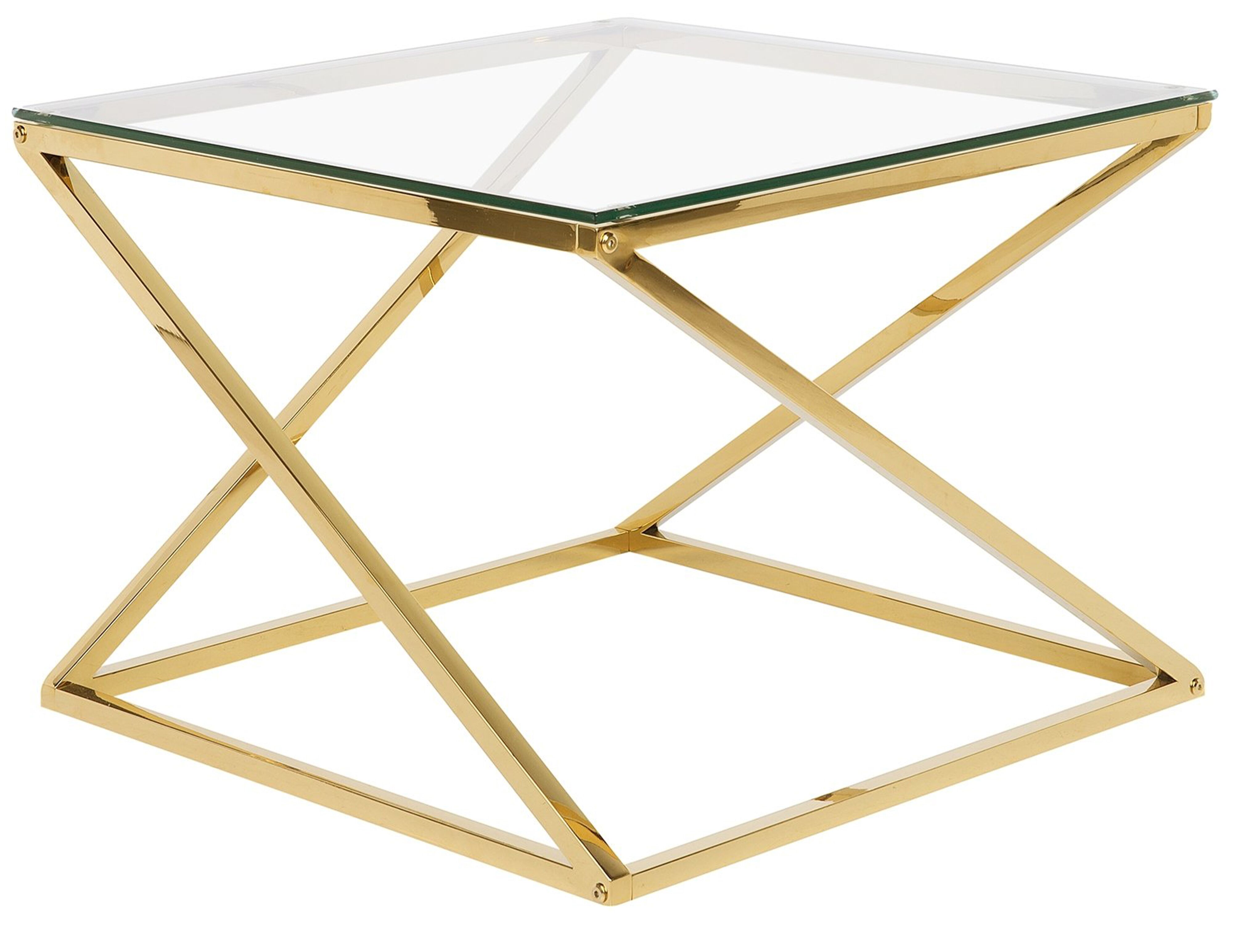 Coffee Table BEVERLY Glass Gold