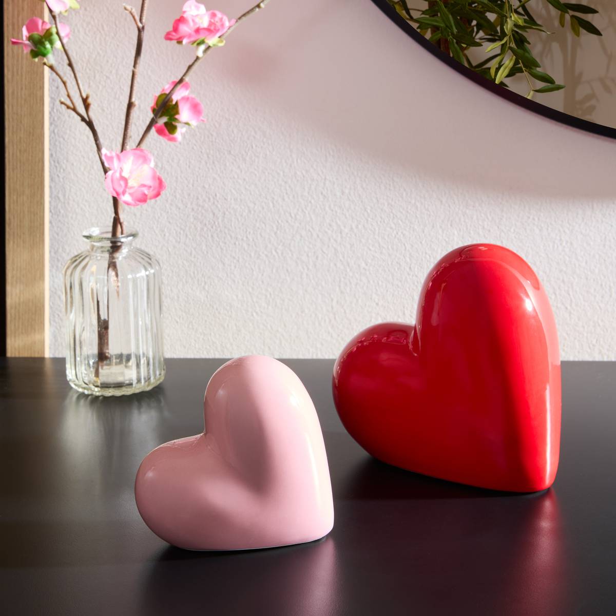 Decorative Object "Love" Pink / Red, H.14 cm